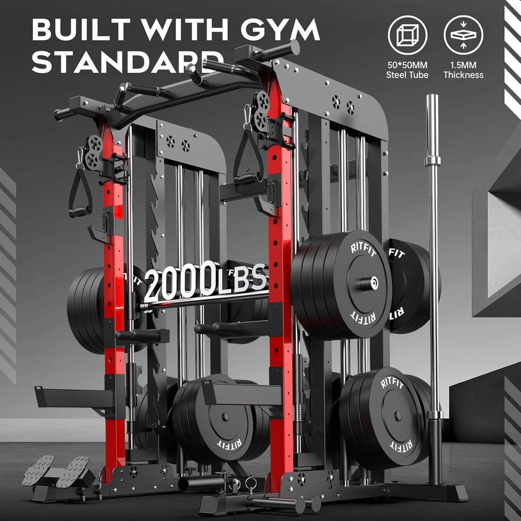 Rovix Premium 2000LBS All-In-One Squat Rack Power Cage With Smith Machine (SAK59213) – SAKSBY WHOLESALE, view 10