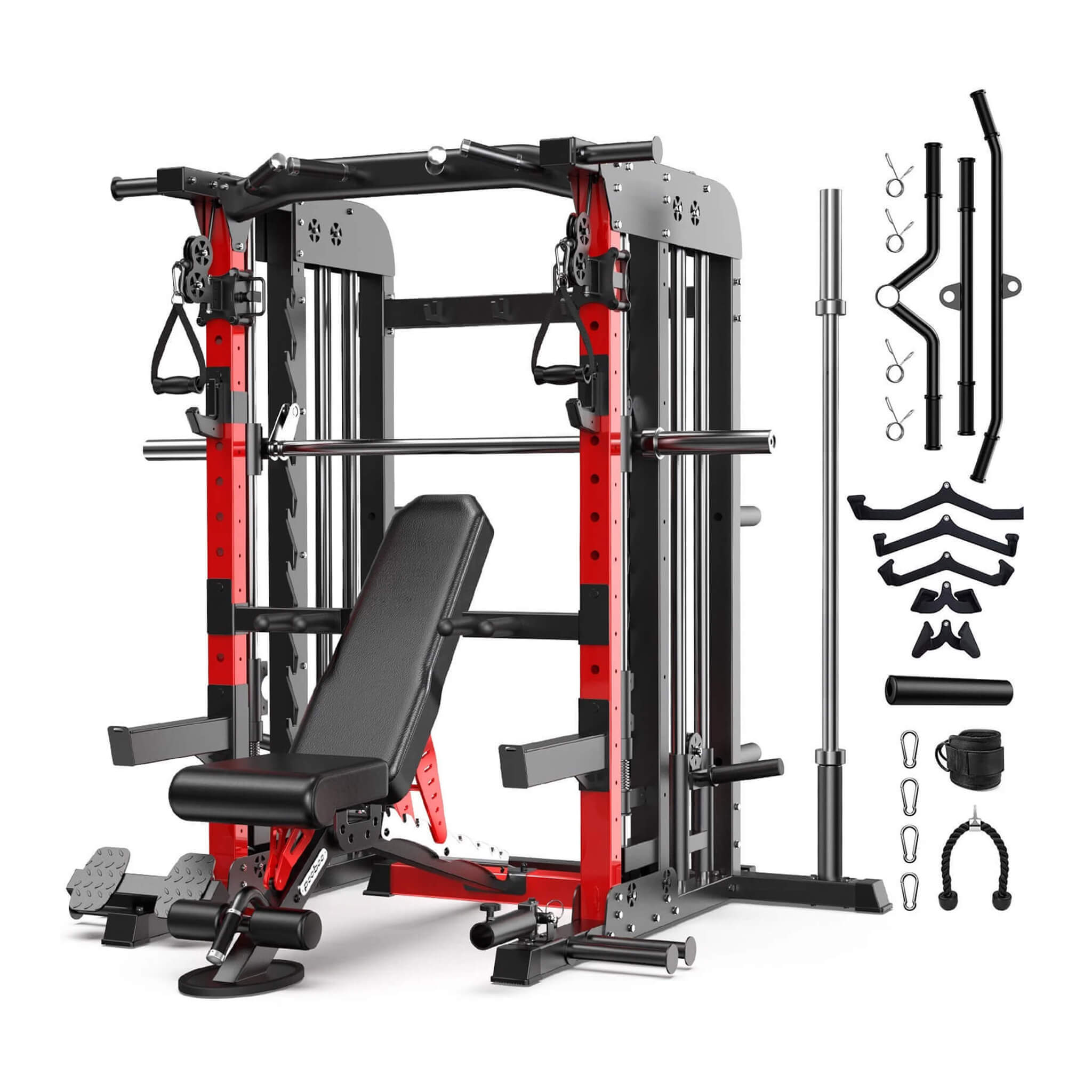 Rovix Premium 2000LBS All-In-One Squat Rack Power Cage With Smith Machine (SAK59213) – SAKSBY WHOLESALE