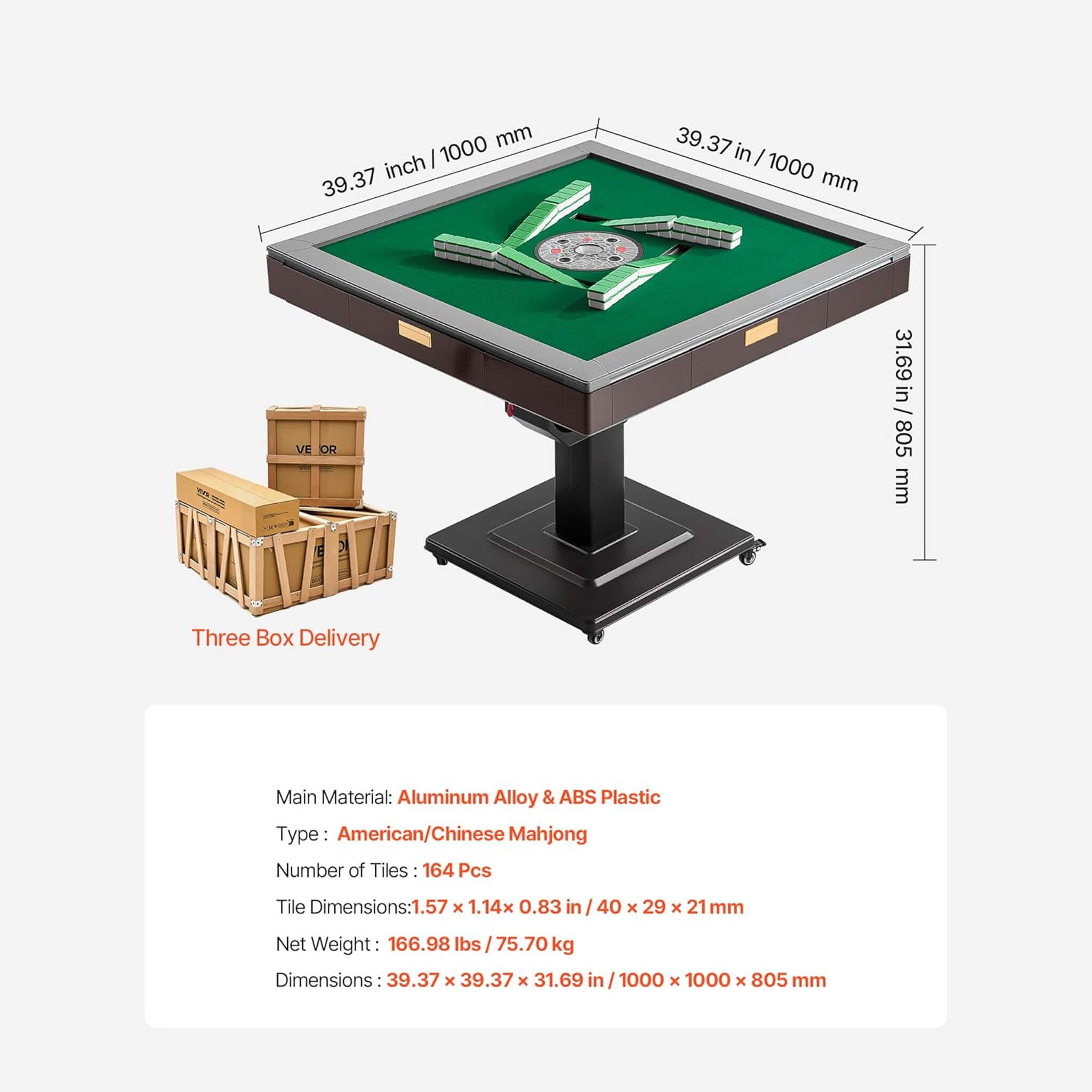 Premium Automatic Foldable Mahjong Table With Wheels And Two Sets Of Tiles (SAK92307) – SAKSBY WHOLESALE, view 9