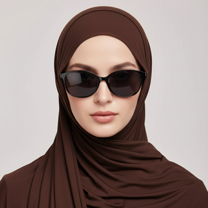 Mariam's Collection Premium Bamboo Jersey Hijab |  Natural Bamboo Hijab (MH195) — flat-lay composition