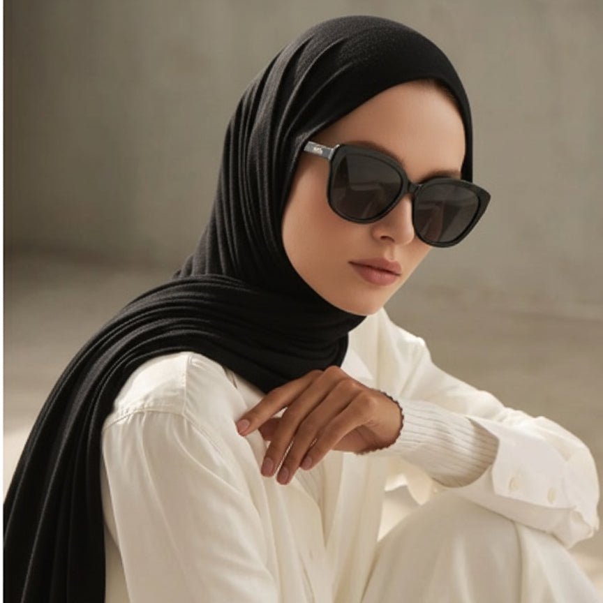 Mariam's Collection Premium Bamboo Jersey Hijab |  Natural Bamboo Hijab (MH195) — detail shot 10