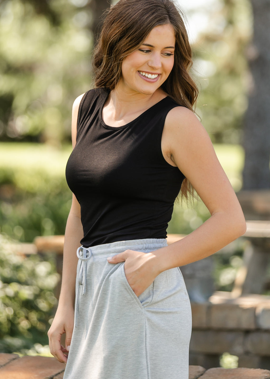 Inherit Co. Premium Basic Layering Tank Top — lifestyle context
