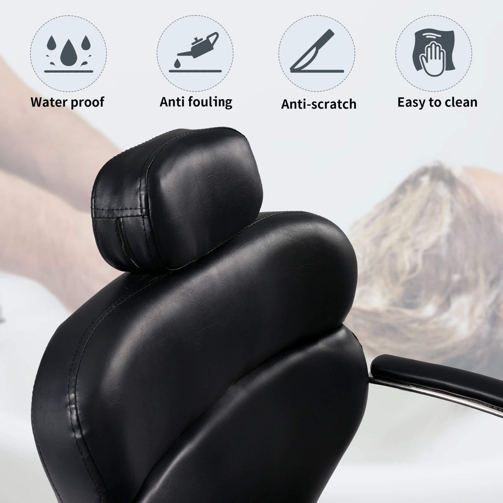 Premium Black PU Leather Reclining Barber Chair With Hydraulic Pump (SAK53892) – SAKSBY WHOLESALE, view 9