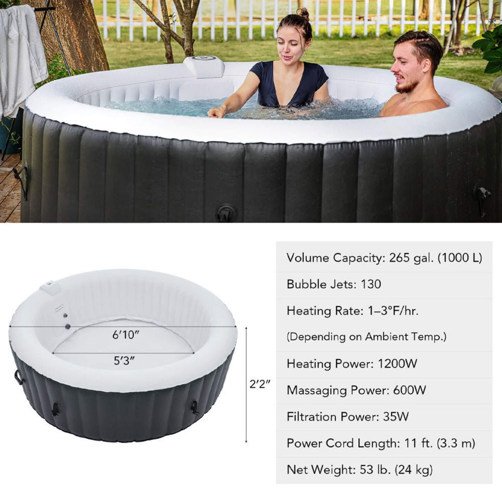 Premium 7FT Blow Up 6-Person Sauna Pool Hot Tub With 130 Jets (SAK63510) – SAKSBY WHOLESALE, view 12