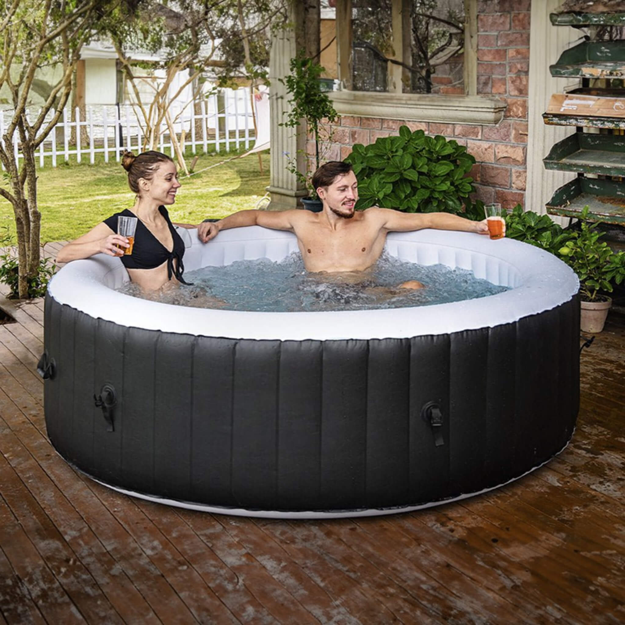 Premium 7FT Blow Up 6-Person Sauna Pool Hot Tub With 130 Jets (SAK63510) – SAKSBY WHOLESALE, view 14