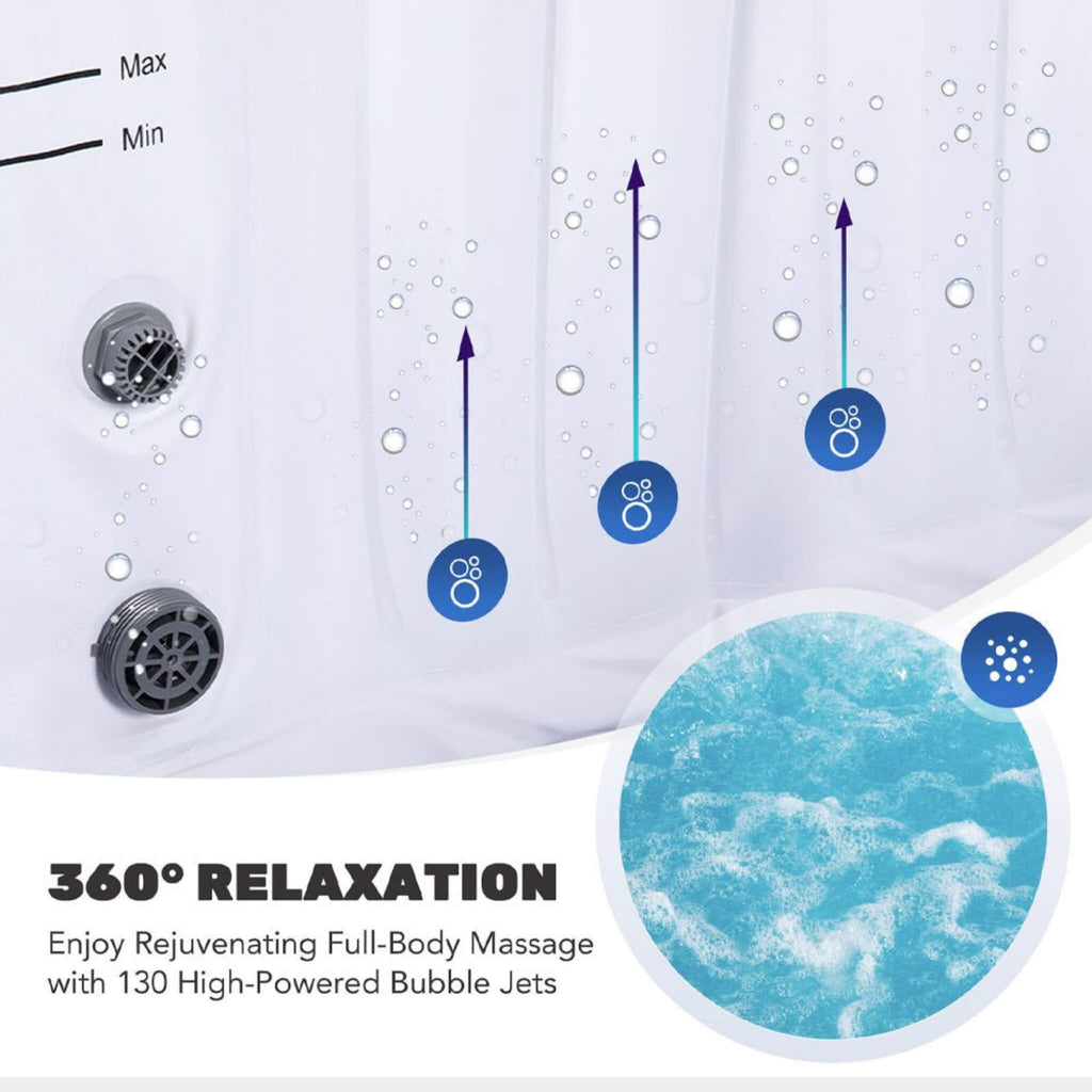 Premium 7FT Blow Up 6-Person Sauna Pool Hot Tub With 130 Jets (SAK63510) – SAKSBY WHOLESALE, view 5