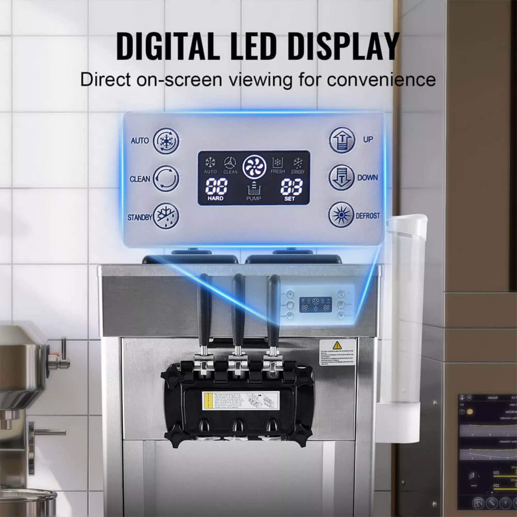 Commercial 21-31 L/H 3-Flavor Freestanding Soft Serve Ice Cream Machine Maker (SAK21874) – SAKSBY WHOLESALE, view 3