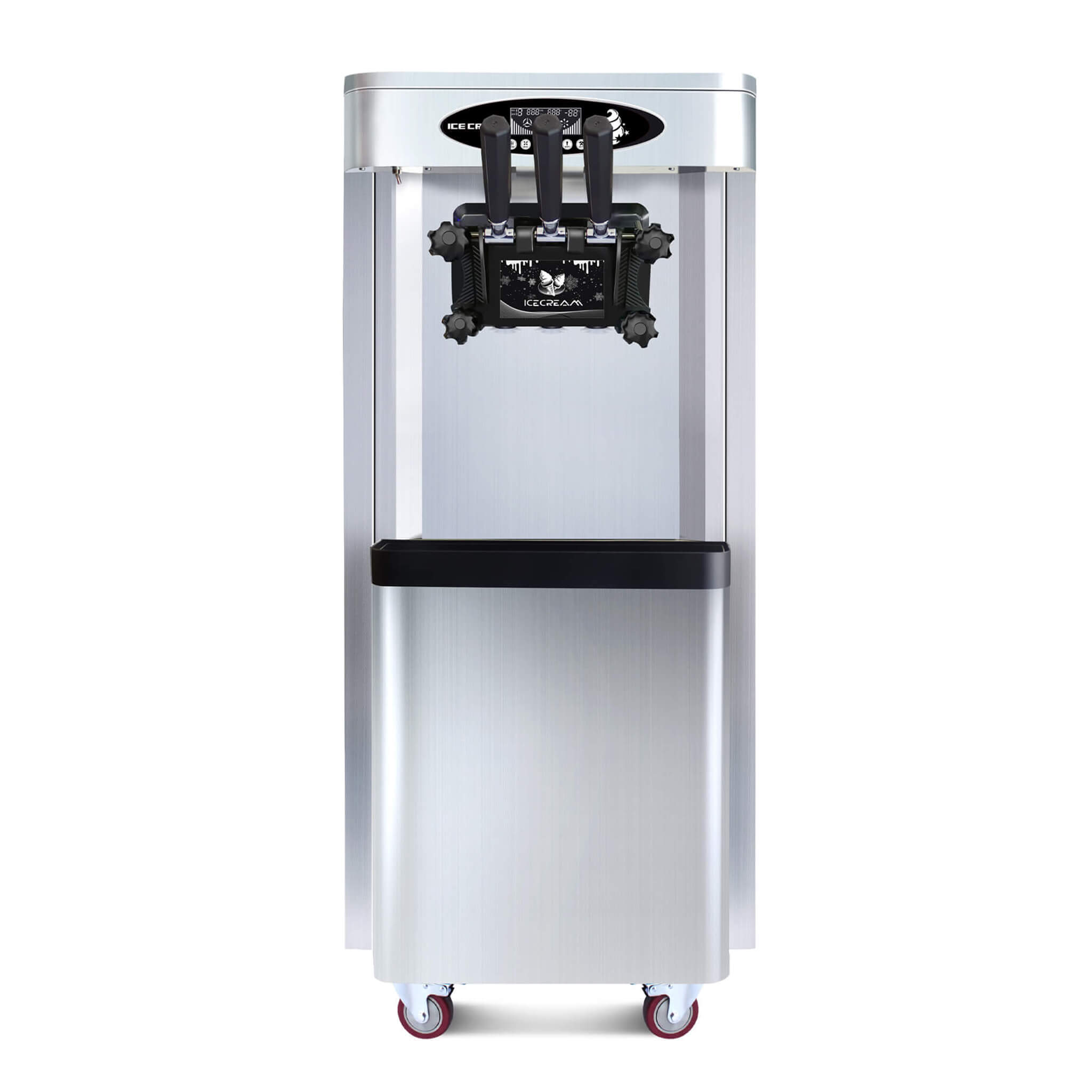 Commercial 25-30L/H Vertical 2000W 3-Flavor Soft Ice Cream Machine With Dual 6L Hoppers (SAK93406) – SAKSBY WHOLESALE