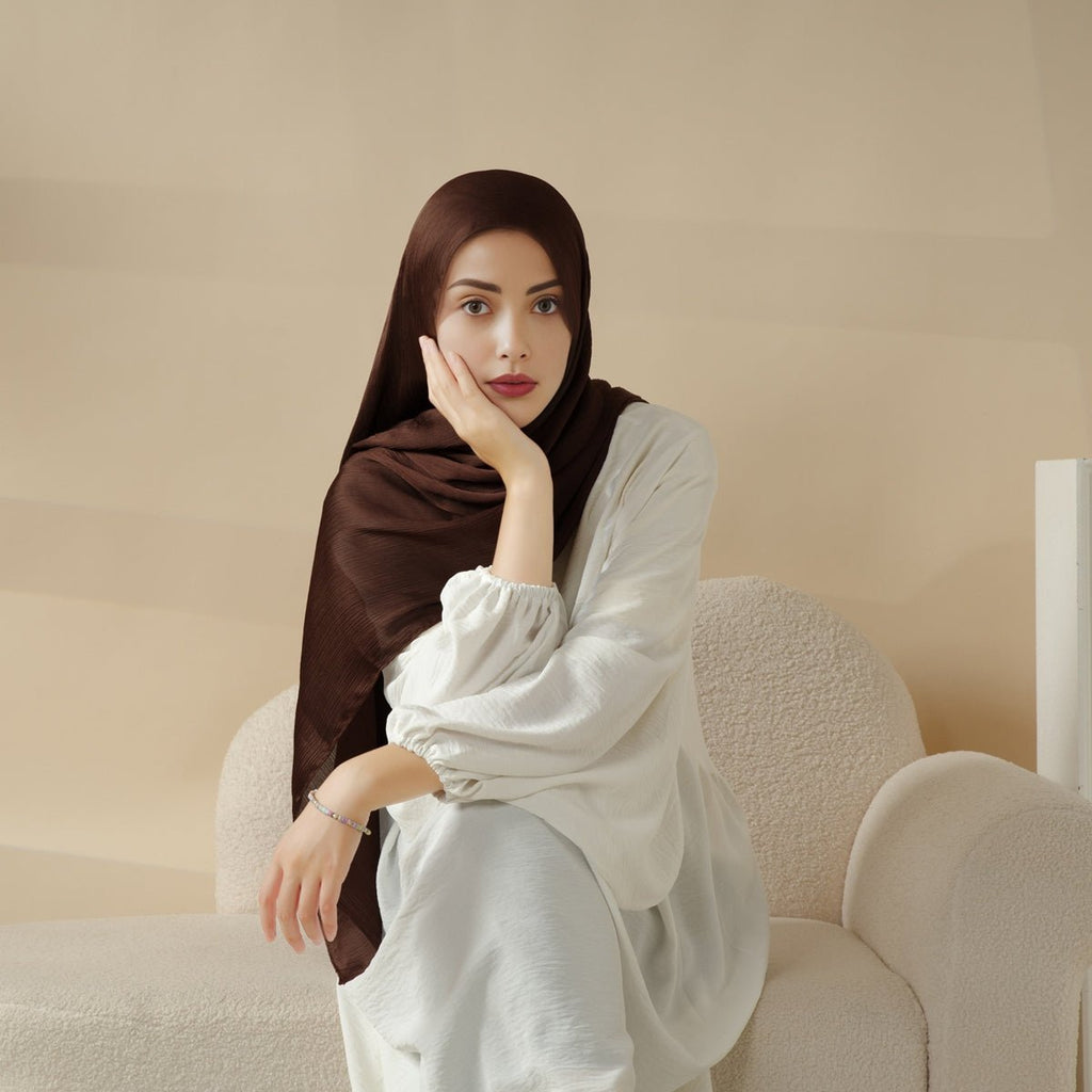 Mariam's Collection Mariam's Collection Premium Crinkled Satin Scarf (MH006) — main product shot