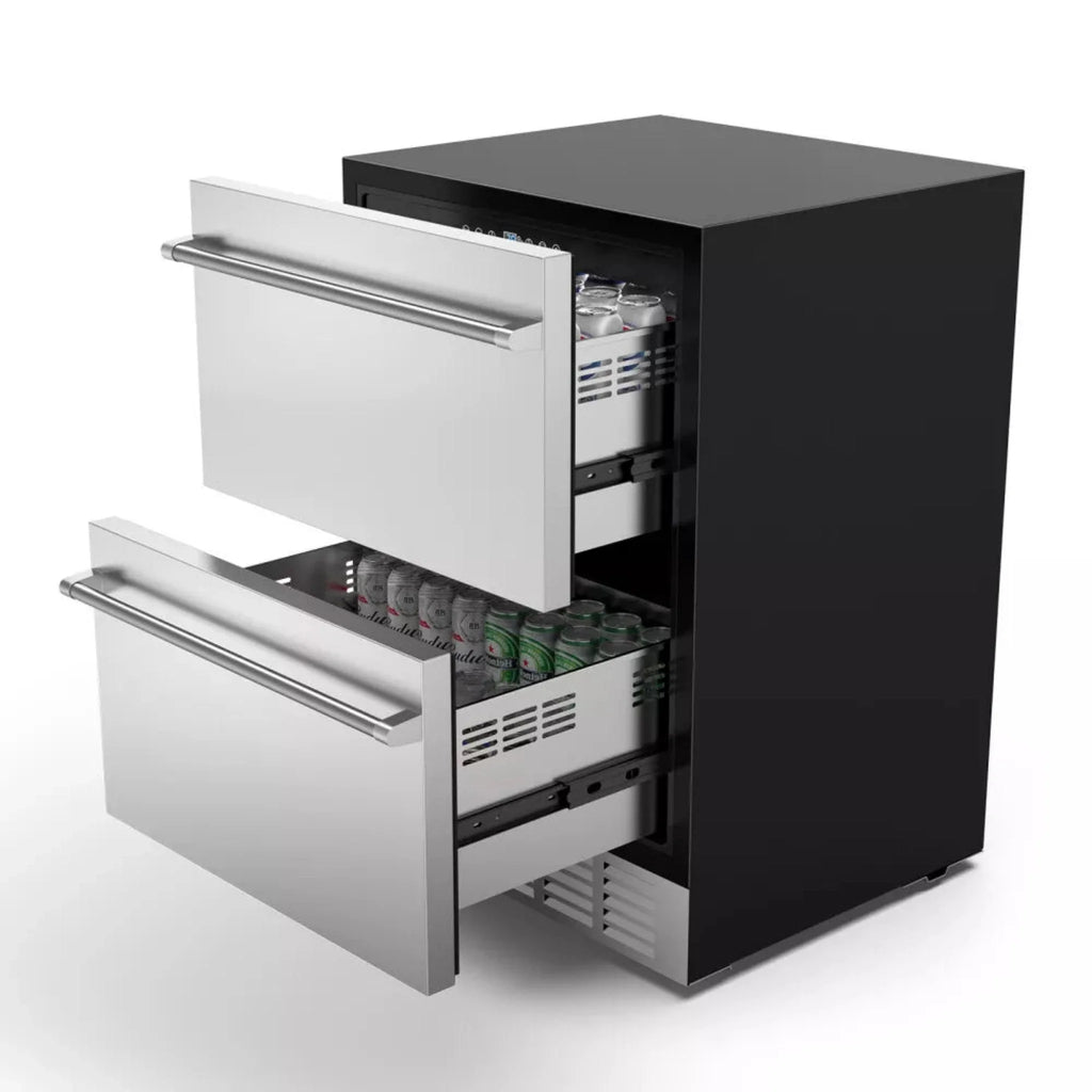 Premium 5.3 Cu.Ft Double Drawer Stainless Steel Built-In Wine Beverage Undercounter Refrigerator (SAK92576) – SAKSBY WHOLESAL