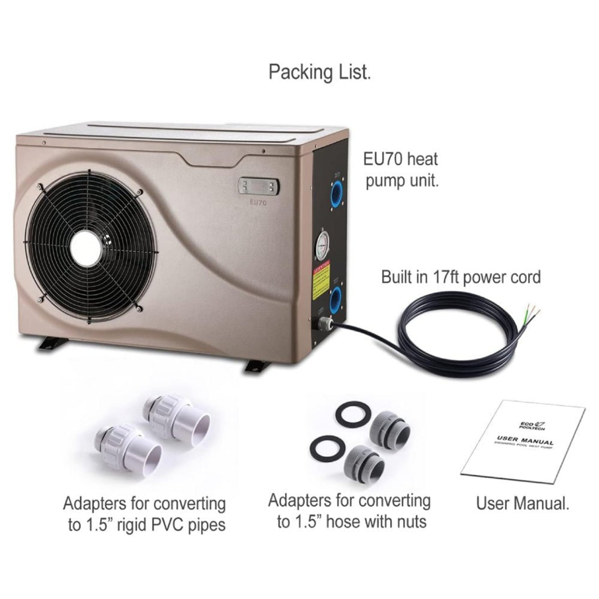 Premium Electric Backyard Swimming Pool Heater Pump For Above And Inground Pools, 6500 Gallons (SAK93571) – SAKSBY WHOLESALE,