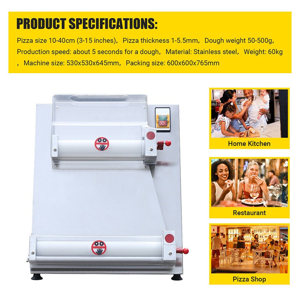 Premium Electric Commercial Pizza Dough Roller Pastry Sheeter Press Machine, 16-Inch (SAK83627) – SAKSBY WHOLESALE, view 10