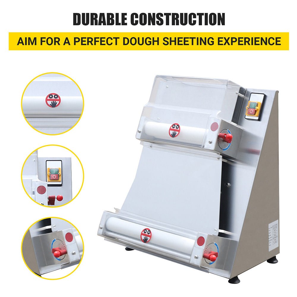 Premium Electric Commercial Pizza Dough Roller Pastry Sheeter Press Machine, 16-Inch (SAK83627) – SAKSBY WHOLESALE, view 2
