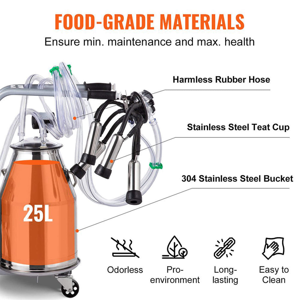Premium Electric Cow Goat Milking Machine With Milk Bucket, 25L (SAK83260) – SAKSBY WHOLESALE, view 5