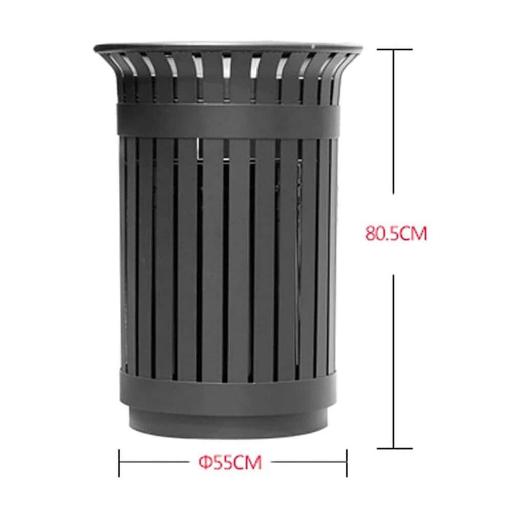 Premium Heavy-Duty Extra Large Outdoor Commercial Metal Slat Garbage Trash Can (SAK48591) – SAKSBY WHOLESALE, view 3