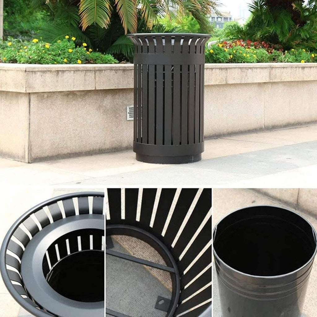 Premium Heavy-Duty Extra Large Outdoor Commercial Metal Slat Garbage Trash Can (SAK48591) – SAKSBY WHOLESALE, view 6