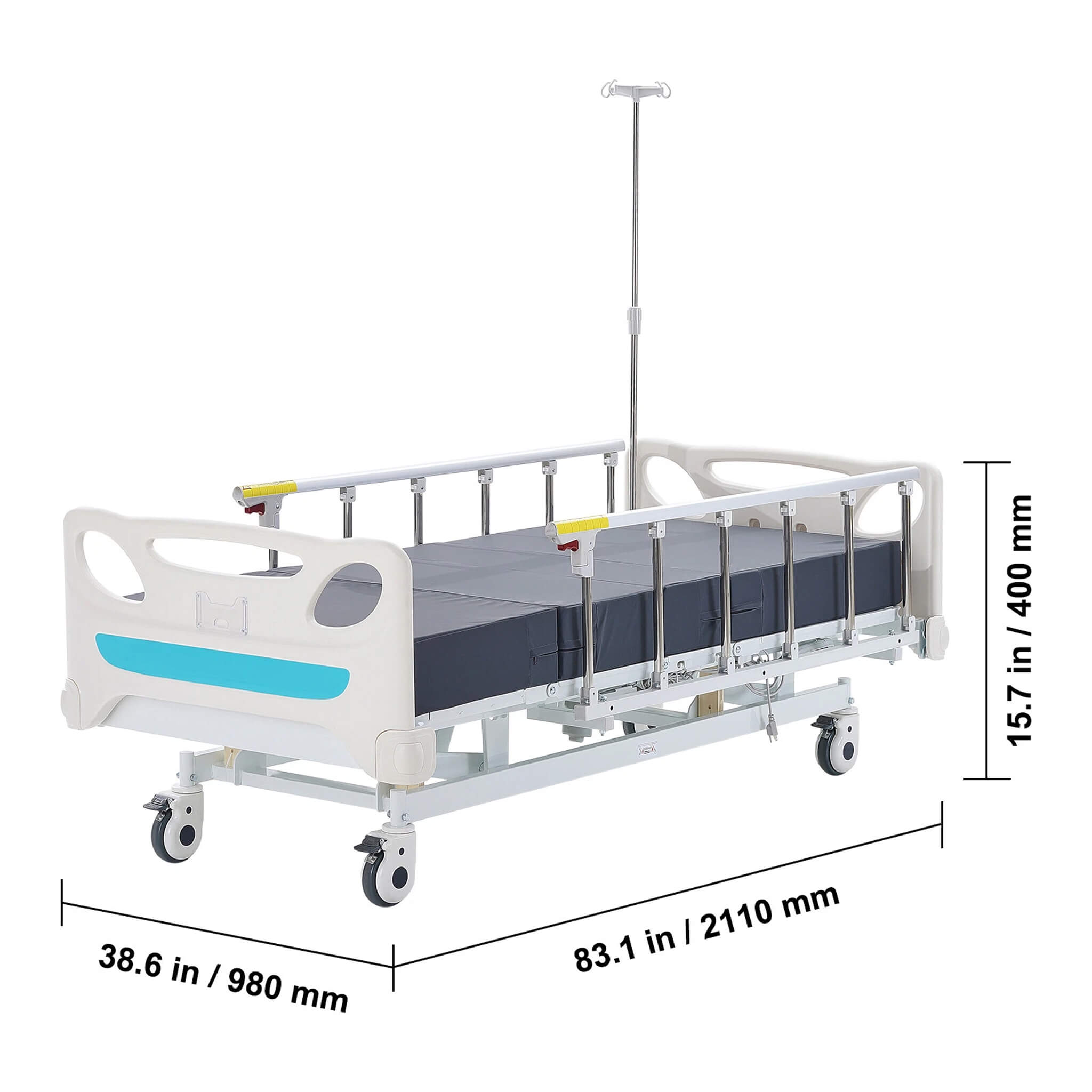 Premium Full Electric 3-Function Medical ICU Hospital Bed, 440LBS (SAK15624) – SAKSBY WHOLESALE, view 10