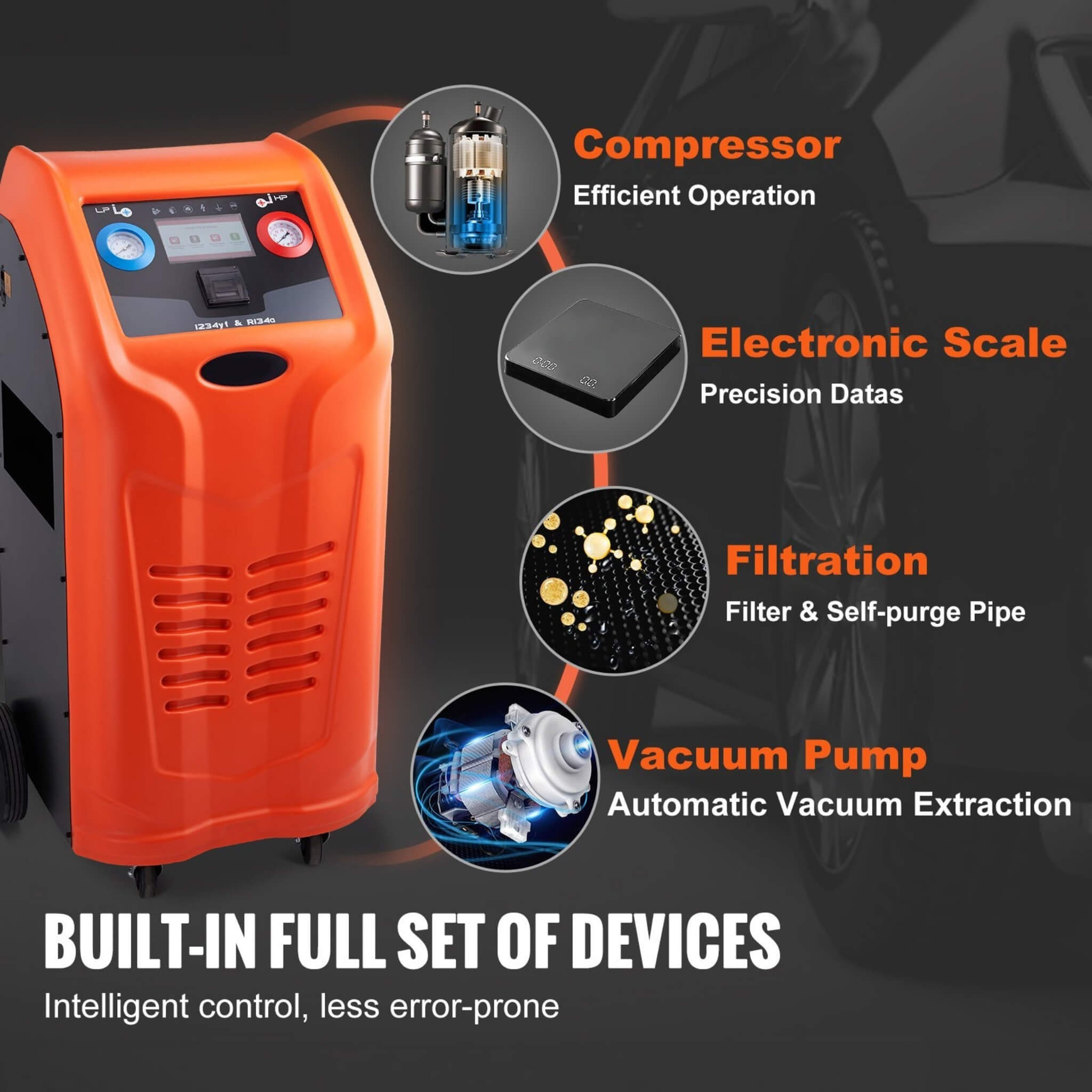 Premium Fully Automatic Dual Cylinder AC Refrigerant Recovery Machine Kit (SAK49605) – SAKSBY WHOLESALE, view 5