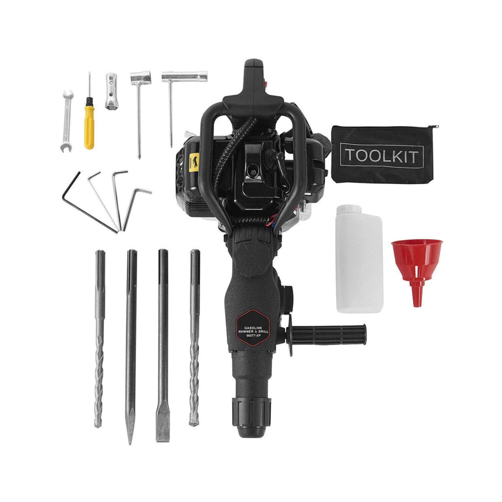 Heavy-Duty Gasoline Powered Demolition Jack Hammer Drill W/ Point, Flat & Chisel Bits (SAK16492) – SAKSBY WHOLESALE, view 7