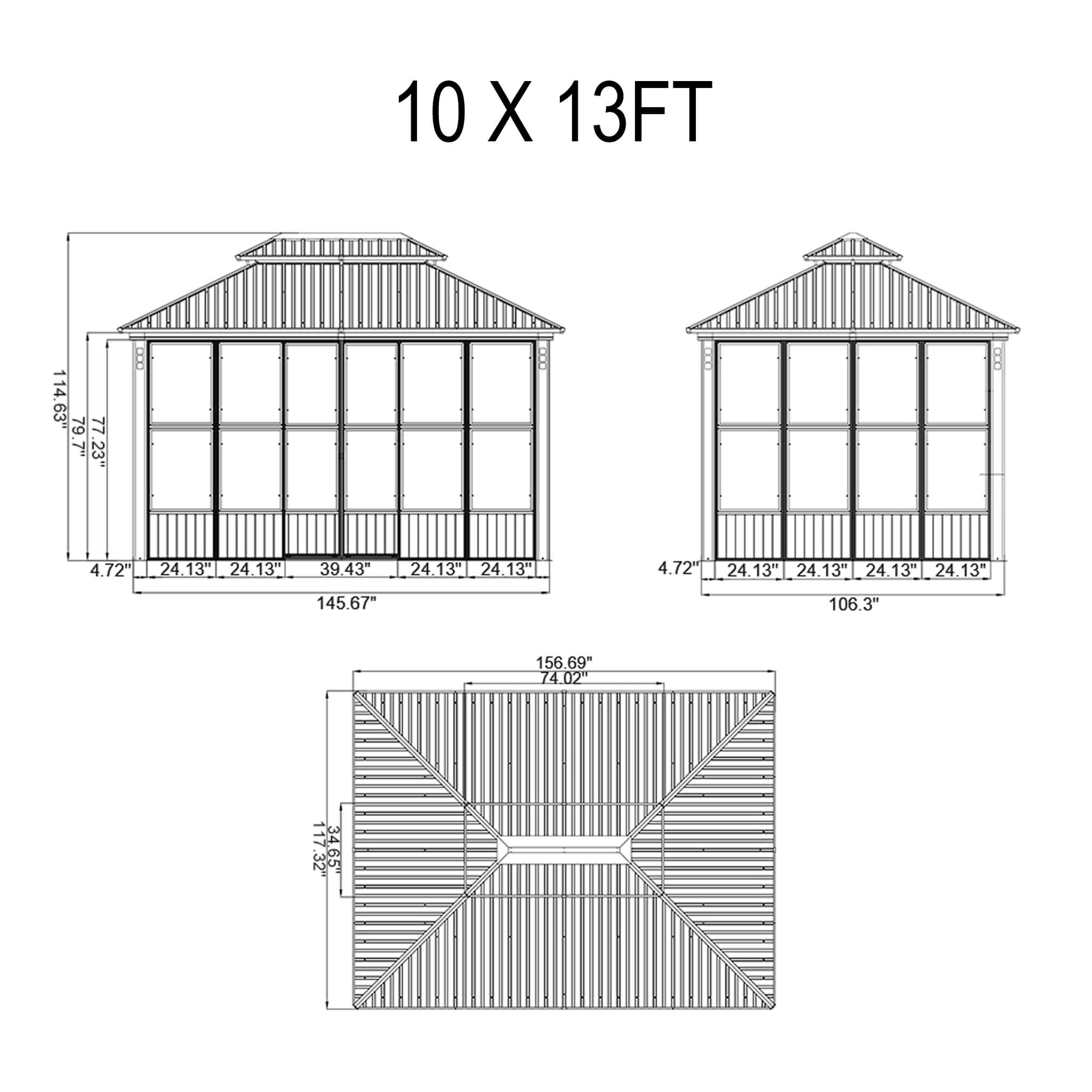 Alora Prestige Premium Hardtop Double Top Outdoor Patio Solarium Sunroom (SAK43078) – SAKSBY WHOLESALE, view 8