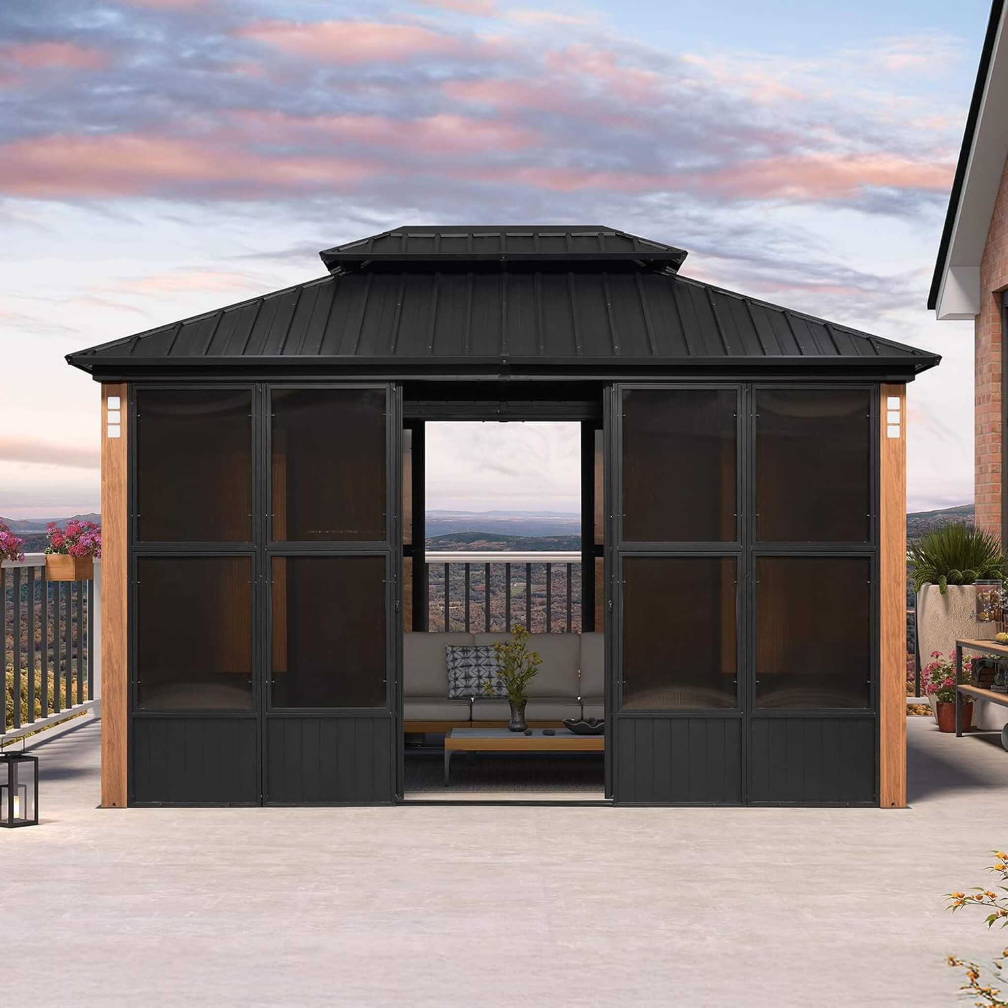 Alora Prestige Premium Hardtop Double Top Outdoor Patio Solarium Sunroom (SAK43078) – SAKSBY WHOLESALE, view 7