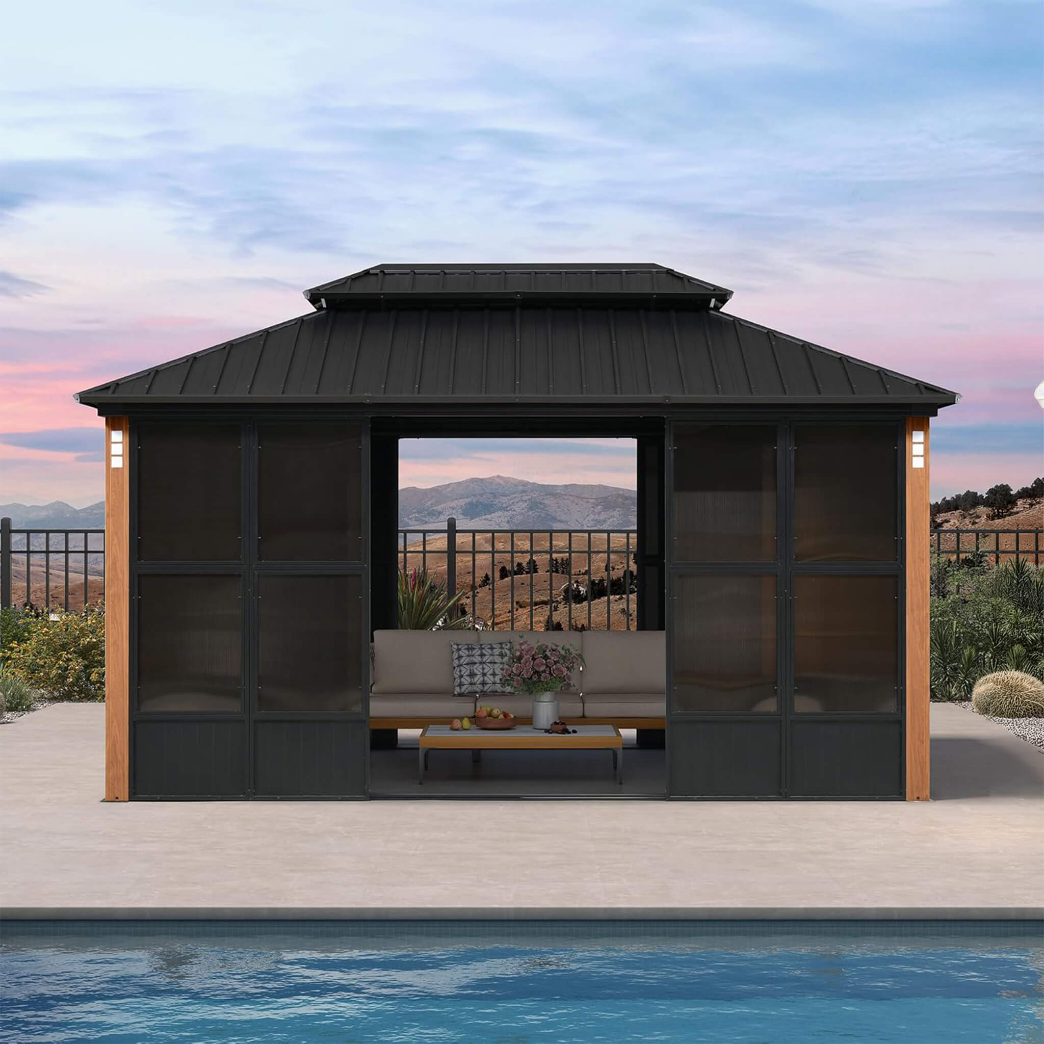 Alora Prestige Premium Hardtop Double Top Outdoor Patio Solarium Sunroom (SAK43078) – SAKSBY WHOLESALE