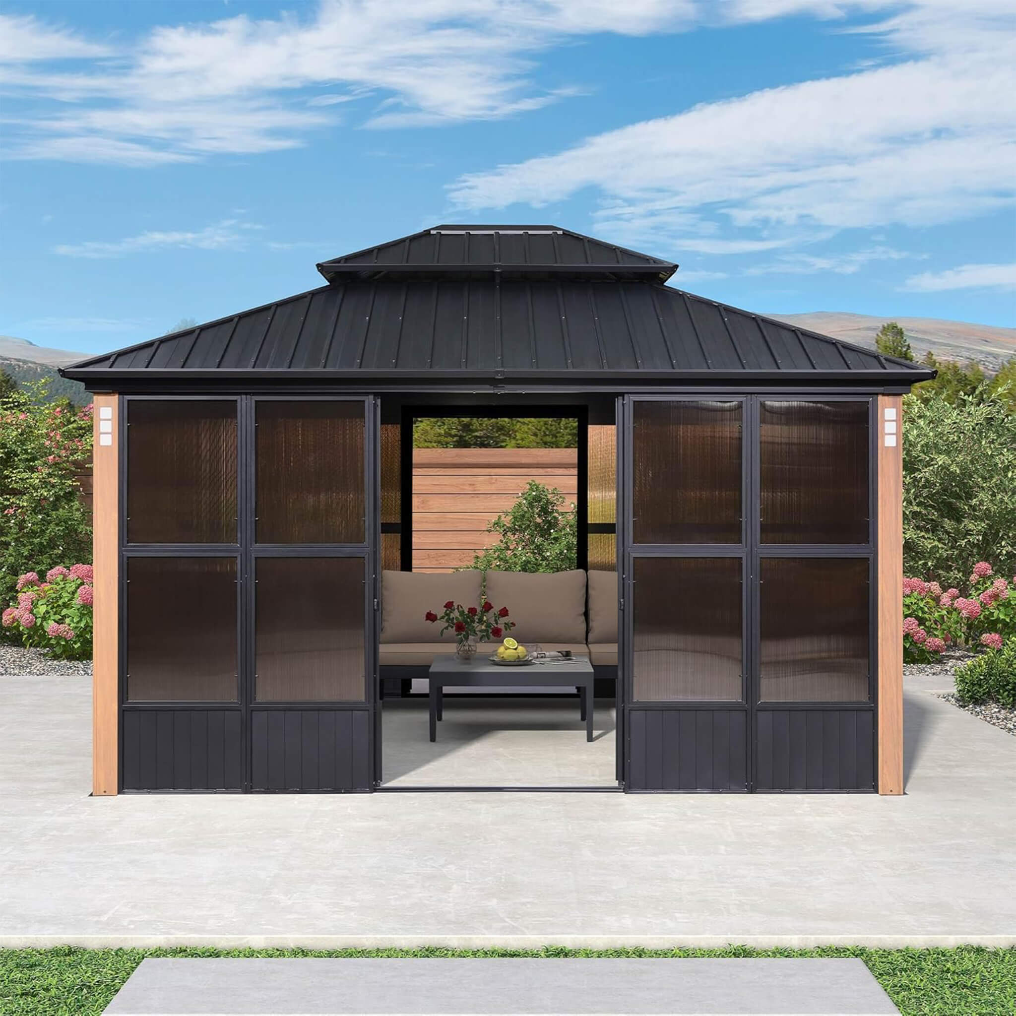 Alora Prestige Premium Hardtop Double Top Outdoor Patio Solarium Sunroom (SAK43078) – SAKSBY WHOLESALE, view 11