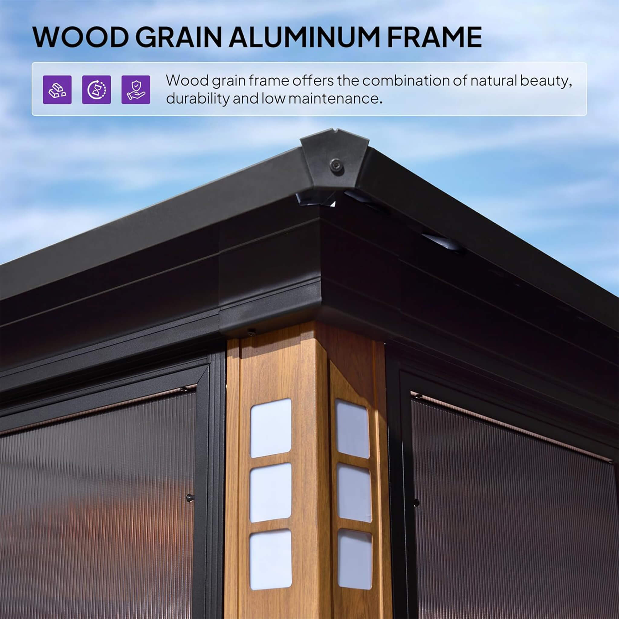 Alora Prestige Premium Hardtop Double Top Outdoor Patio Solarium Sunroom (SAK43078) – SAKSBY WHOLESALE, view 4
