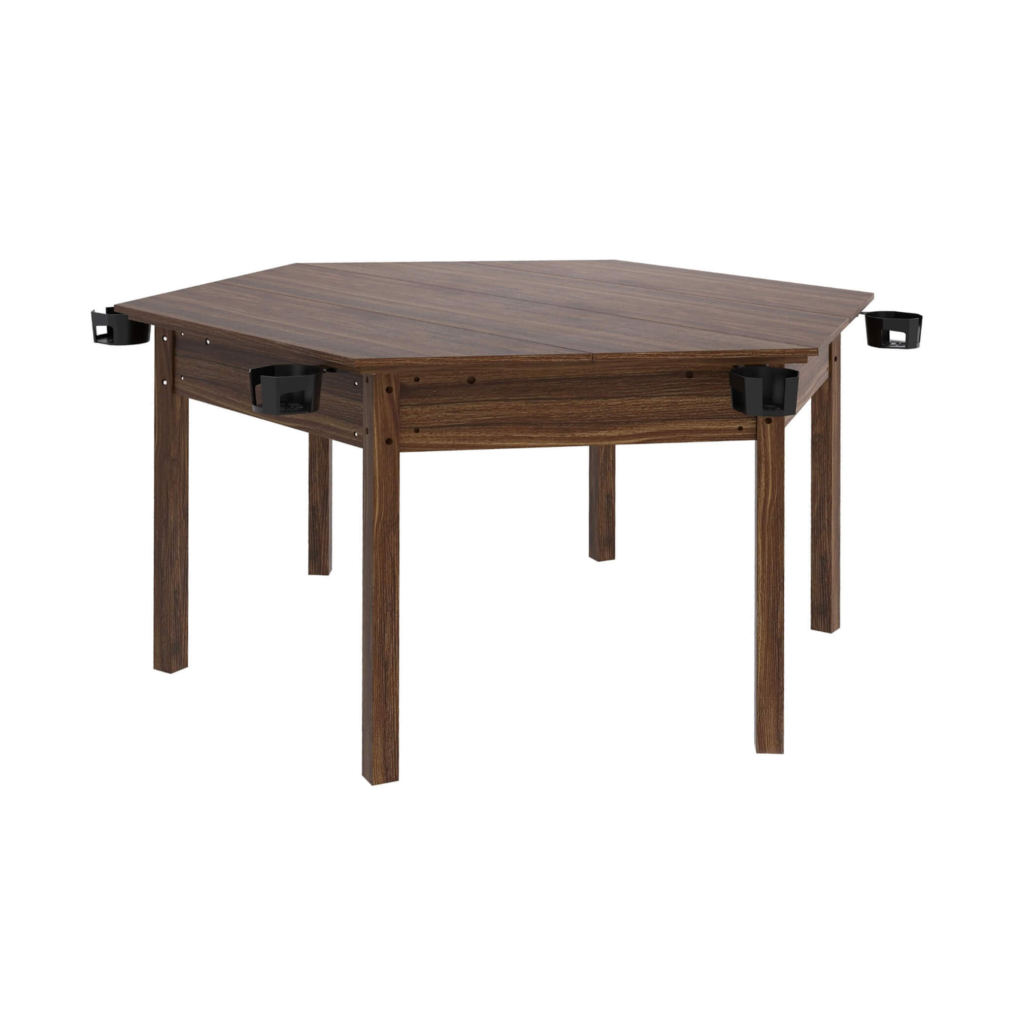 Premium 6-Person Hexagonal Game And Dining Table With Top, Mat And Cup Holders (SAK67845) – SAKSBY WHOLESALE