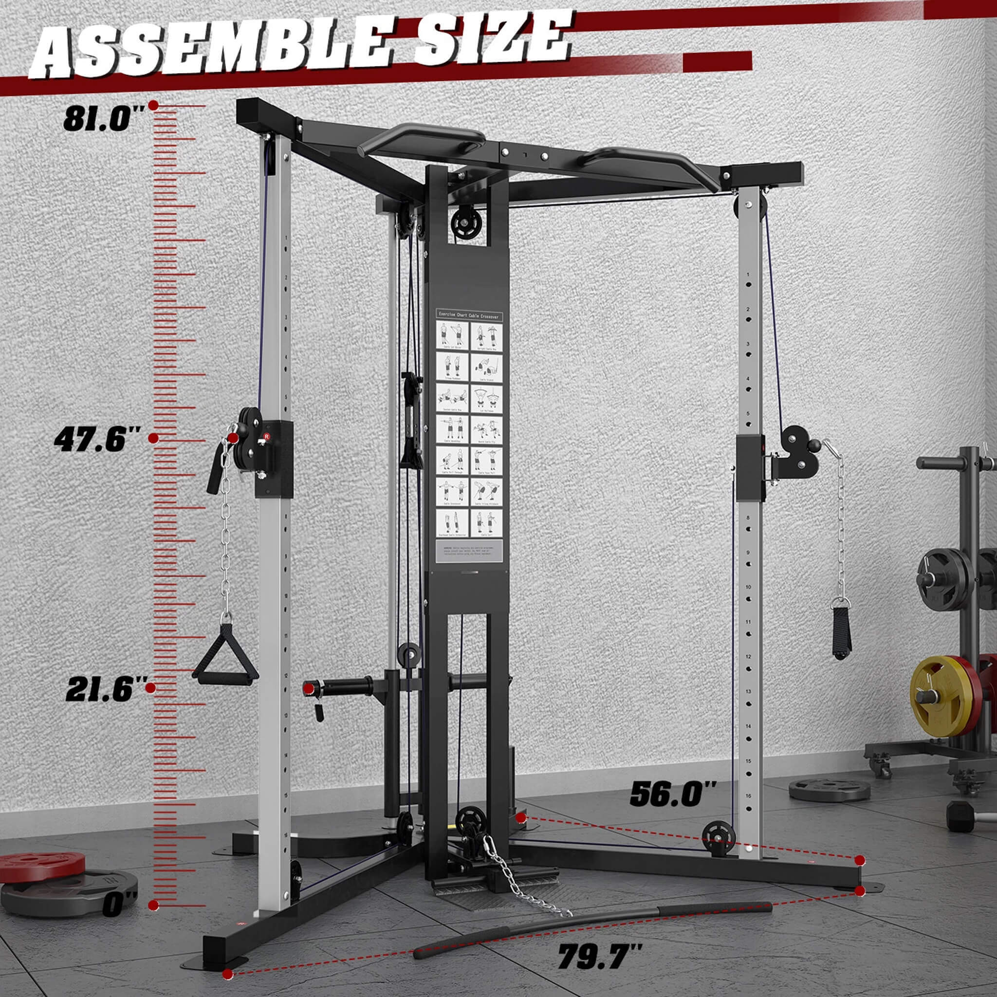 Rovix Premium Home Cable Crossover Full Body Workout Fly Machine, 350LBS (SAK06341) – SAKSBY WHOLESALE, view 6