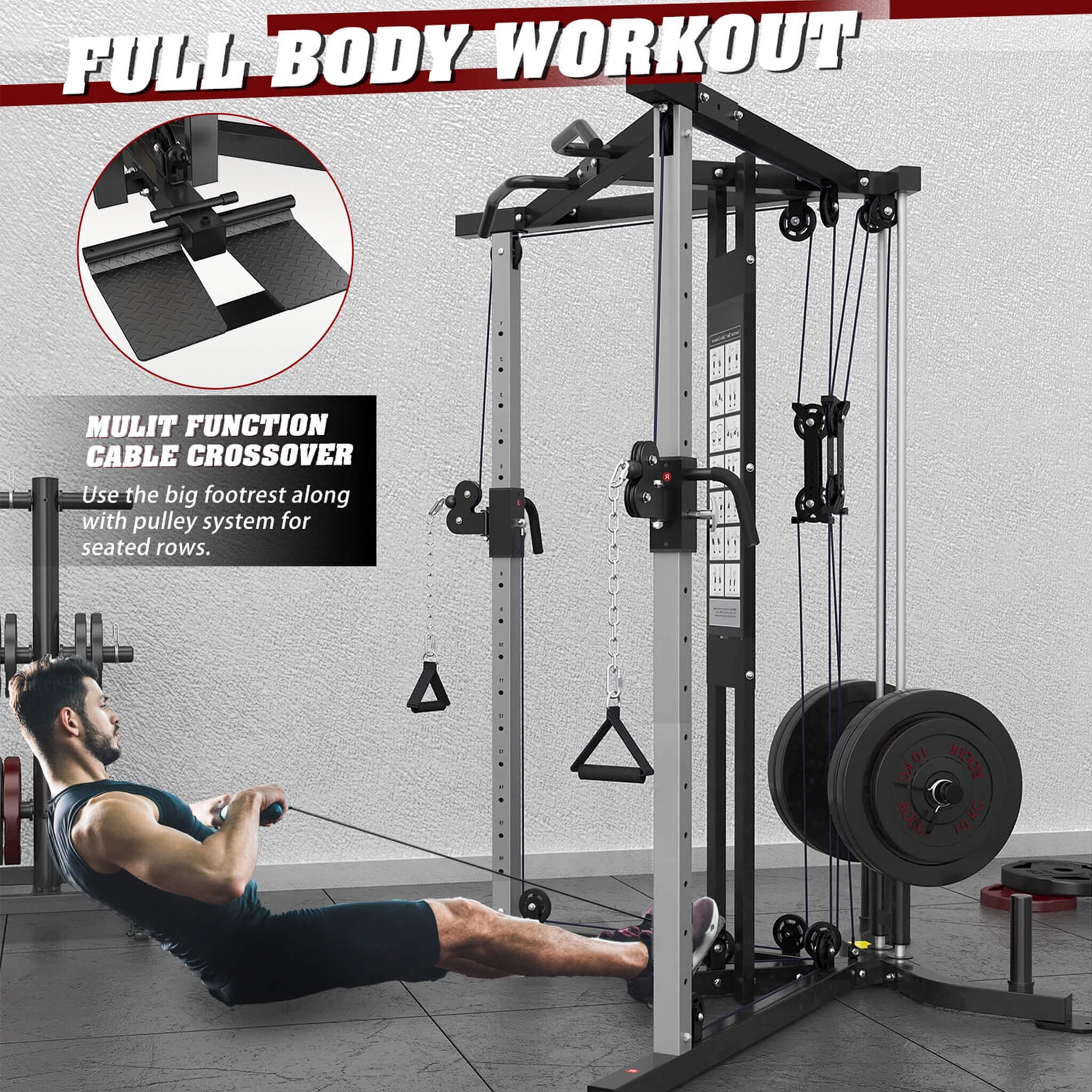 Rovix Premium Home Cable Crossover Full Body Workout Fly Machine, 350LBS (SAK06341) – SAKSBY WHOLESALE, view 7