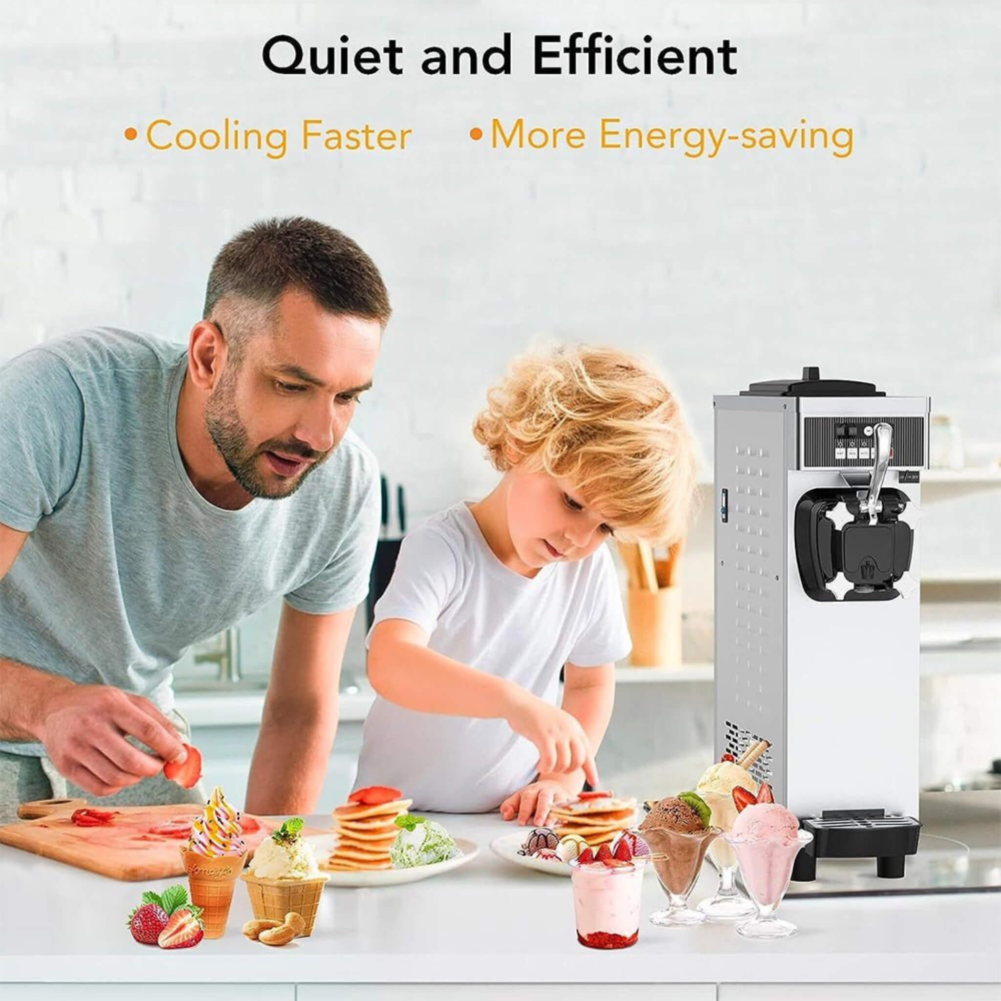 Premium 1200W Industrial Single-Flavor Soft Serve Ice Cream Maker Machine (SAK81752) – SAKSBY WHOLESALE, view 3