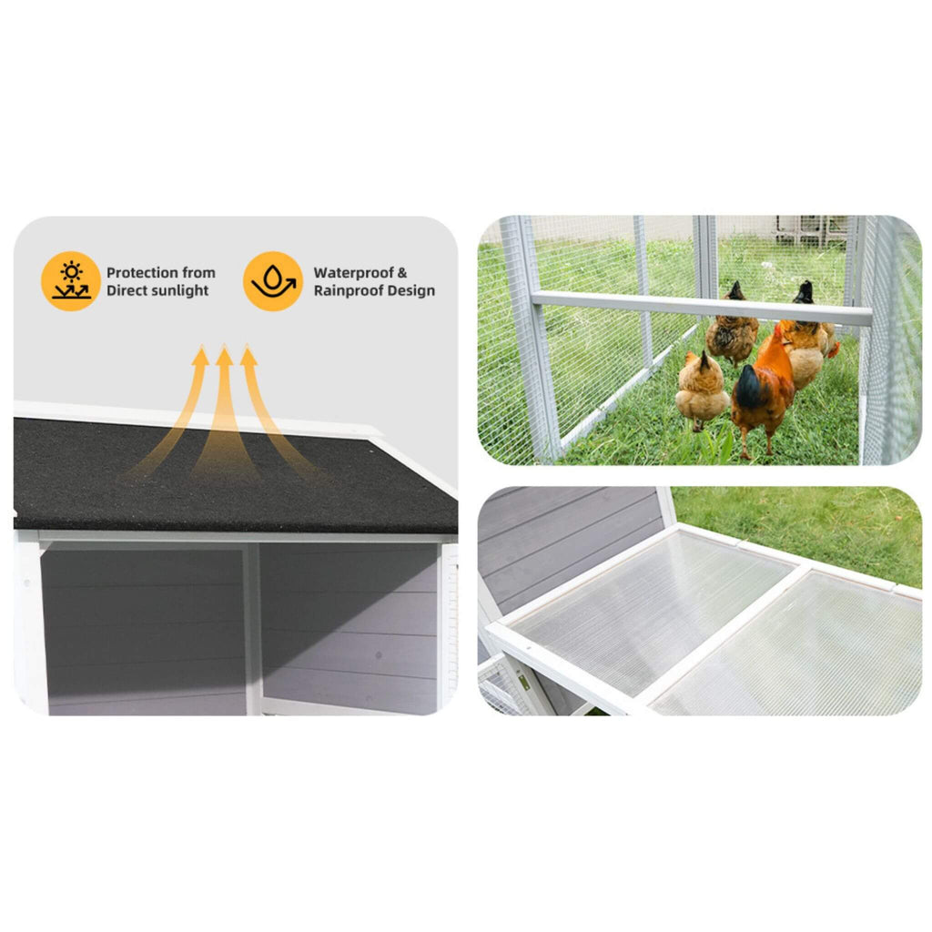 Large Heavy-Duty 113-Inch Outdoor Anti-UV Waterproof Wooden Chicken Coop Hen House (SAK32684) – SAKSBY WHOLESALE, view 12