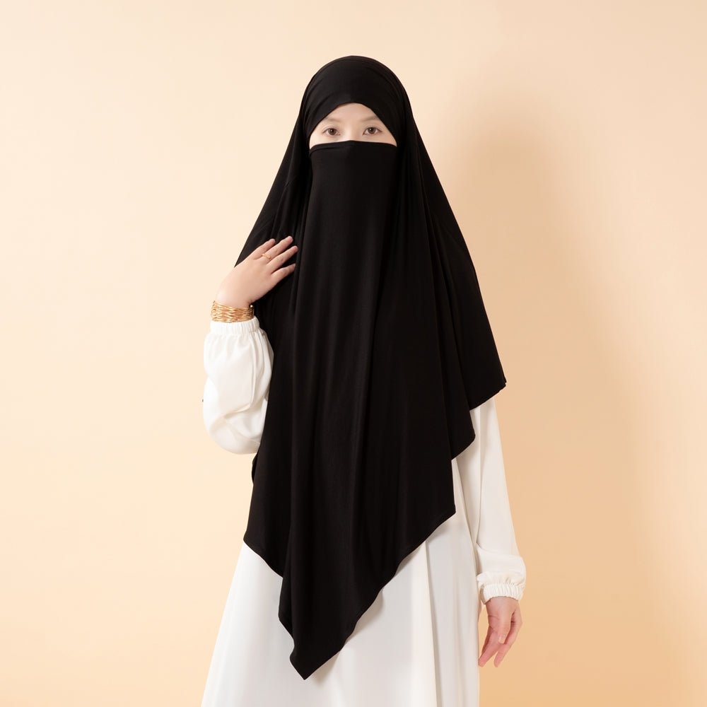 Premium Lenzing™ Modal Khimar with Integrated Face Veil (MK029)