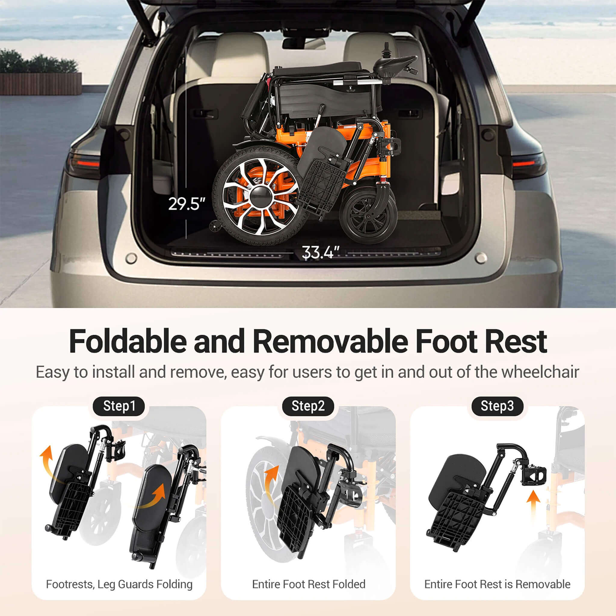 Motivo Premium Lightweight Electric Full Reclining Motorized Foldable Wheelchair (SAK91516) – SAKSBY WHOLESALE, view 15