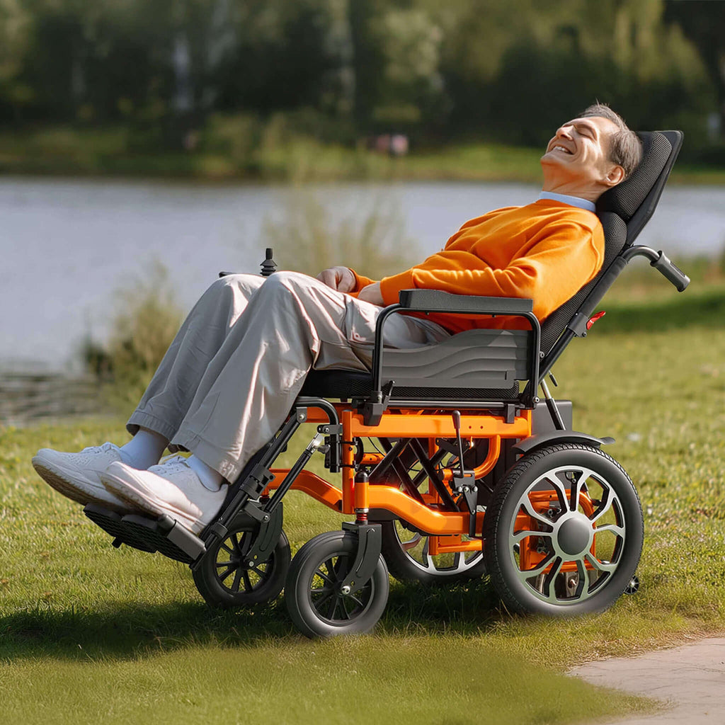 Motivo Premium Lightweight Electric Full Reclining Motorized Foldable Wheelchair (SAK91516) – SAKSBY WHOLESALE, view 3