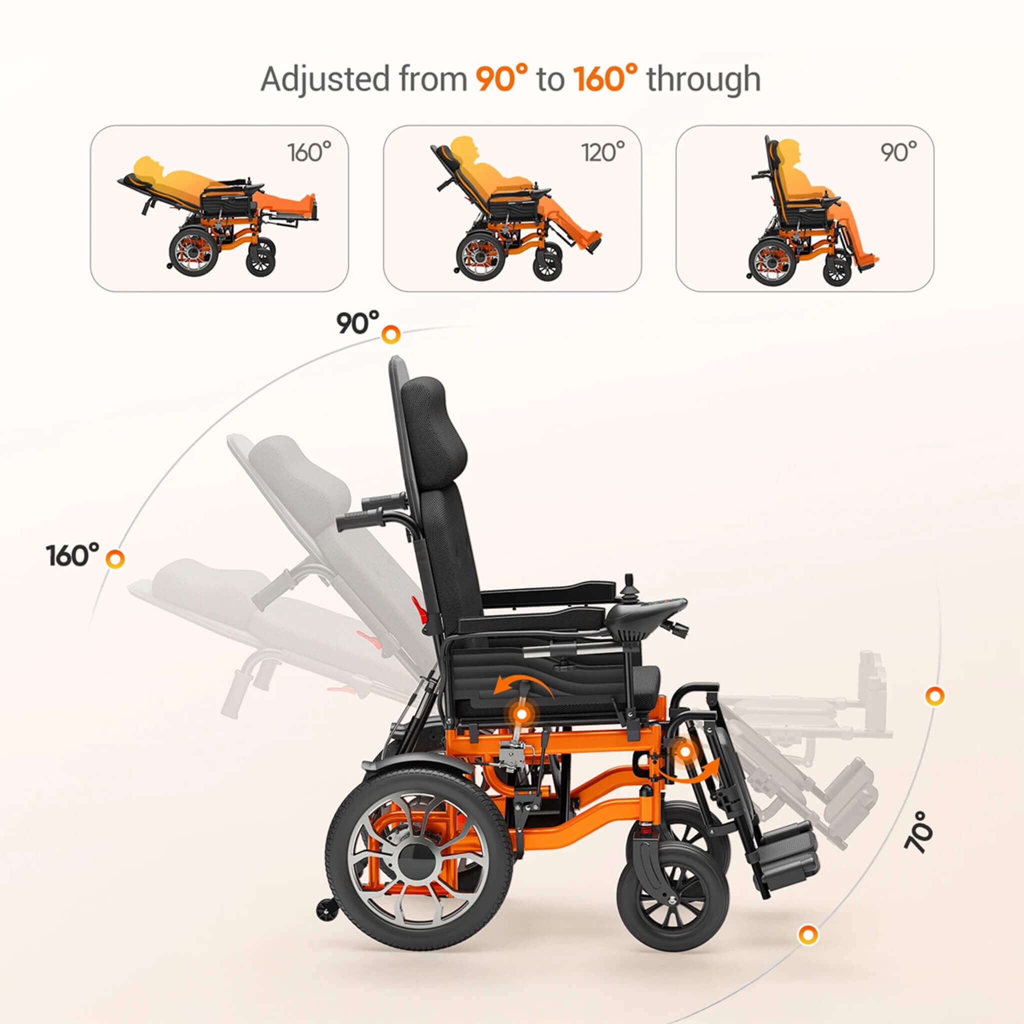 Motivo Premium Lightweight Electric Full Reclining Motorized Foldable Wheelchair (SAK91516) – SAKSBY WHOLESALE, view 11