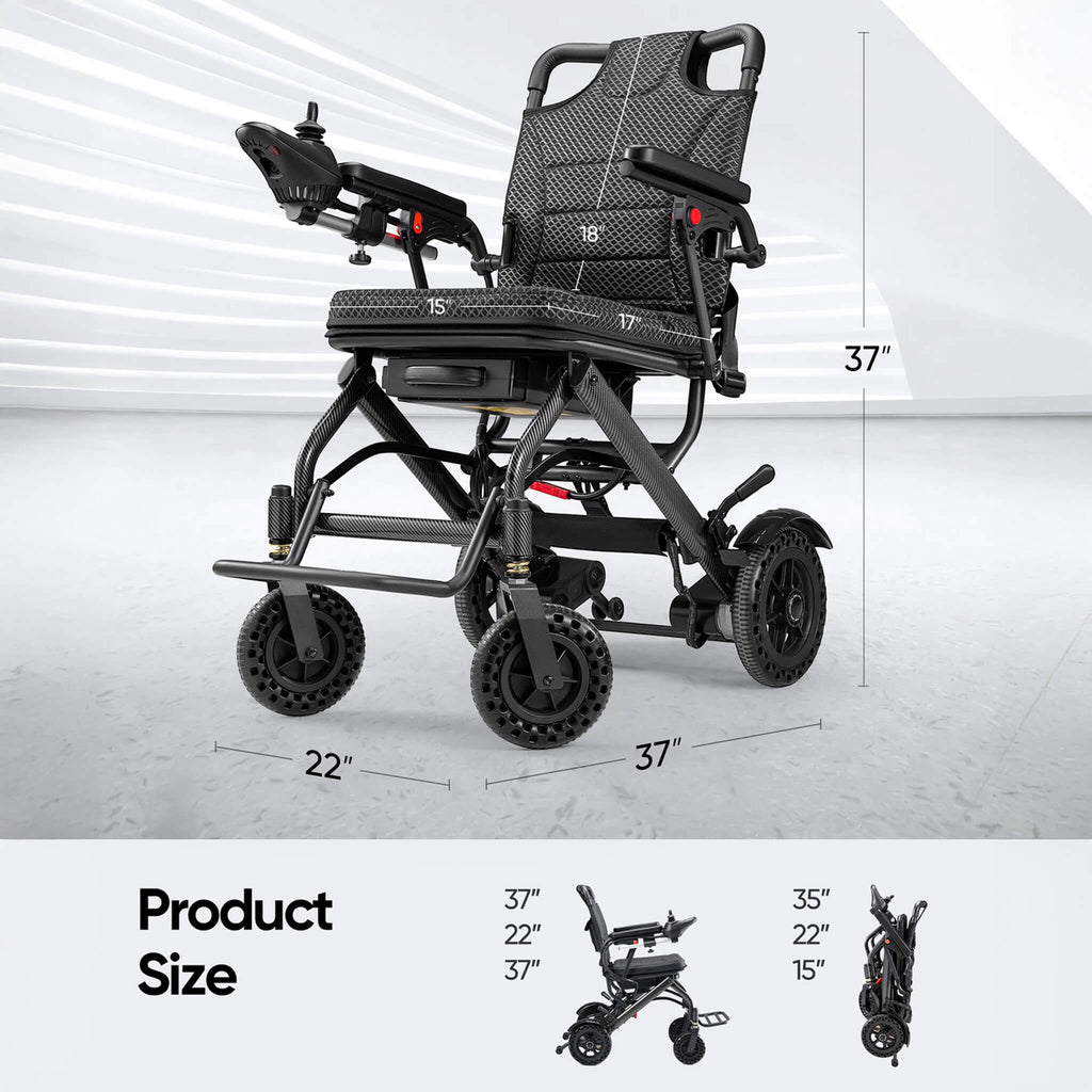 Pride Premium Lightweight Foldable All-Terrain Electric Wheelchair, 300LBS [FDA & Airline Approved] (SAK18673) – SAKSBY WHOLE