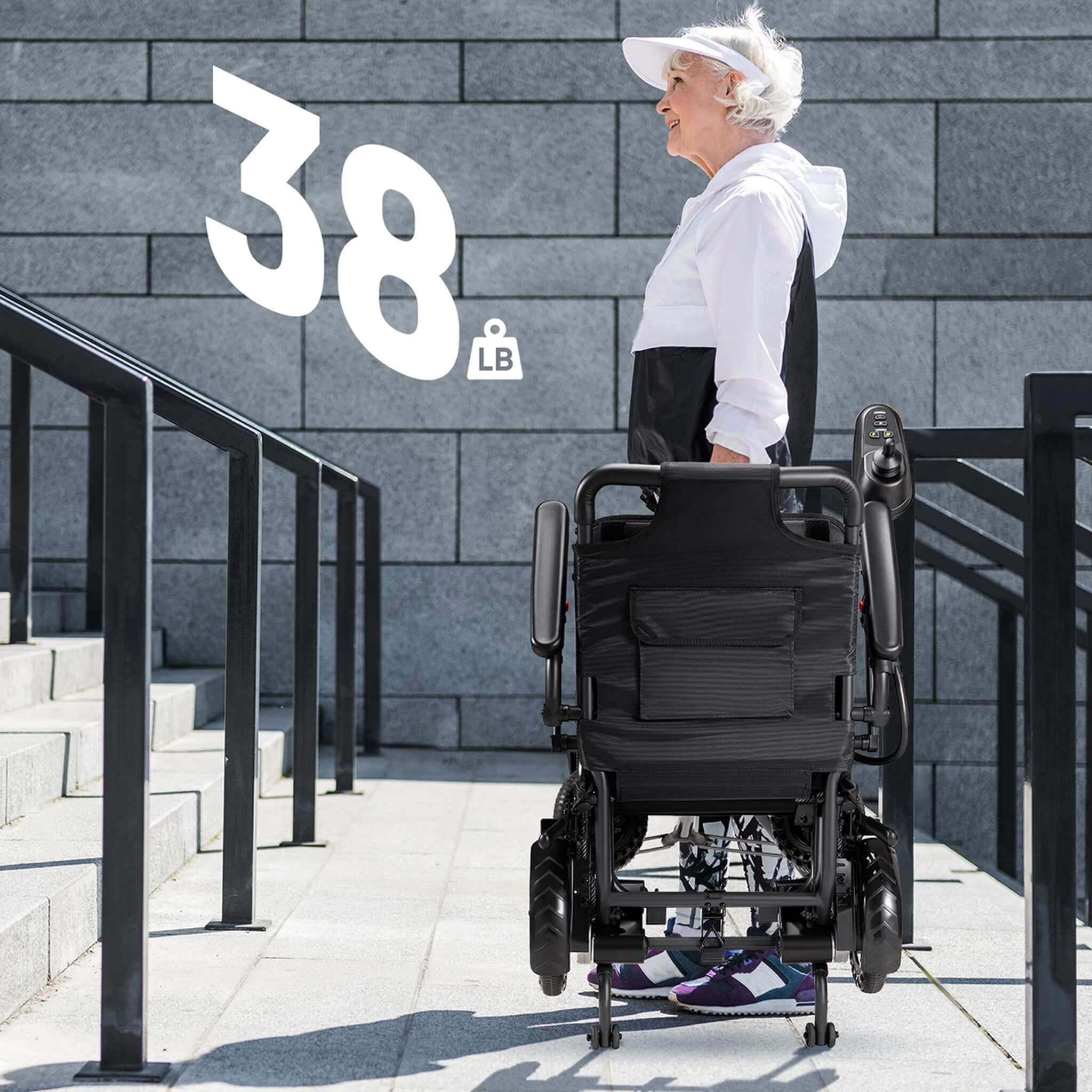 Pride Premium Lightweight Foldable All-Terrain Electric Wheelchair, 300LBS [FDA & Airline Approved] (SAK18673) – SAKSBY WHOLE