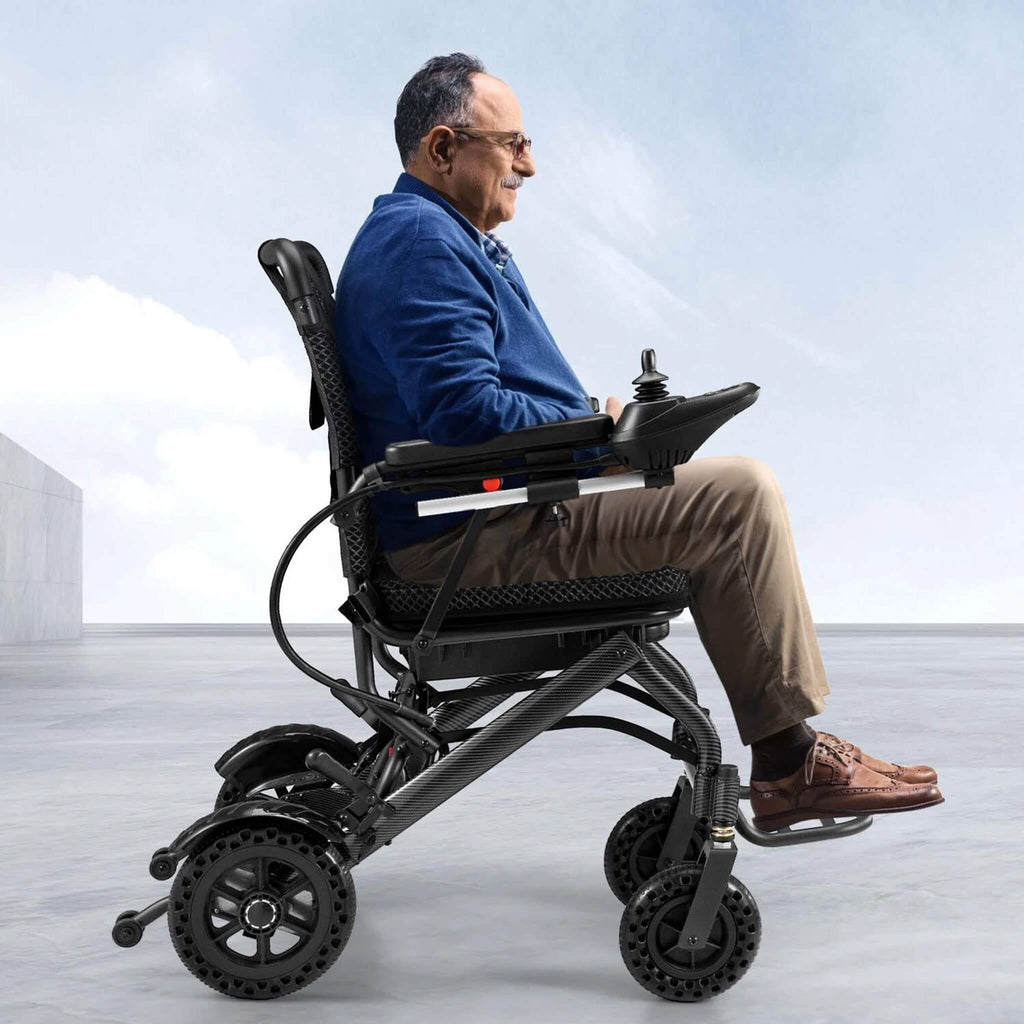 Pride Premium Lightweight Foldable All-Terrain Electric Wheelchair, 300LBS [FDA & Airline Approved] (SAK18673) – SAKSBY WHOLE