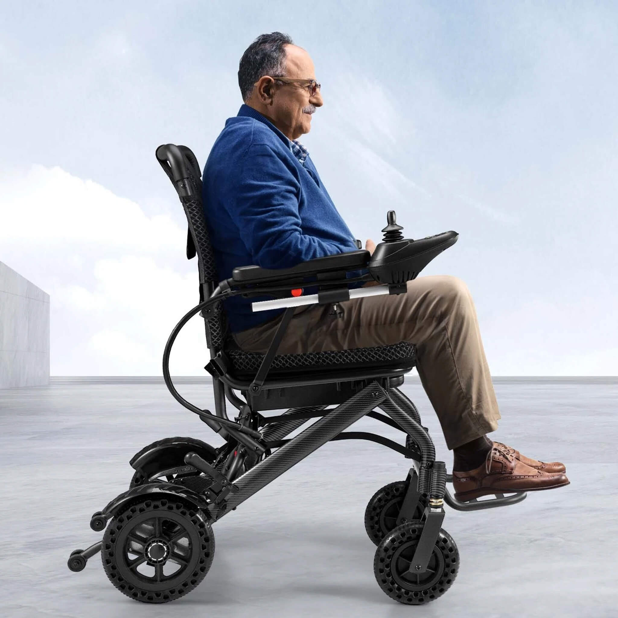 Pride Premium Lightweight Foldable All-Terrain Electric Wheelchair, 300LBS [FDA & Airline Approved] (SAK18673) – SAKSBY WHOLE
