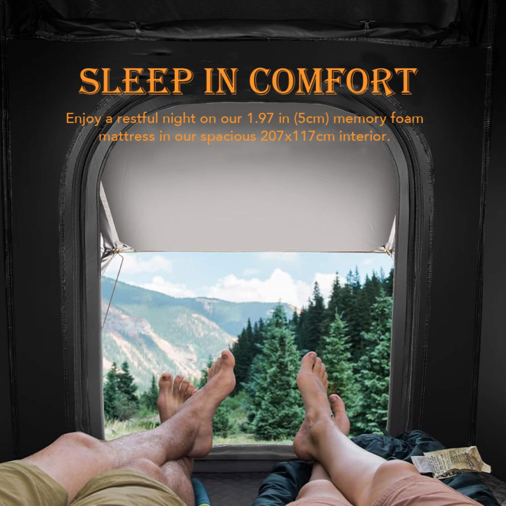 Trailora Apex Premium Lightweight Hard Shell Rooftop Tent With LED Strip And Memory Foam (SAK51780) – SAKSBY WHOLESALE, view 