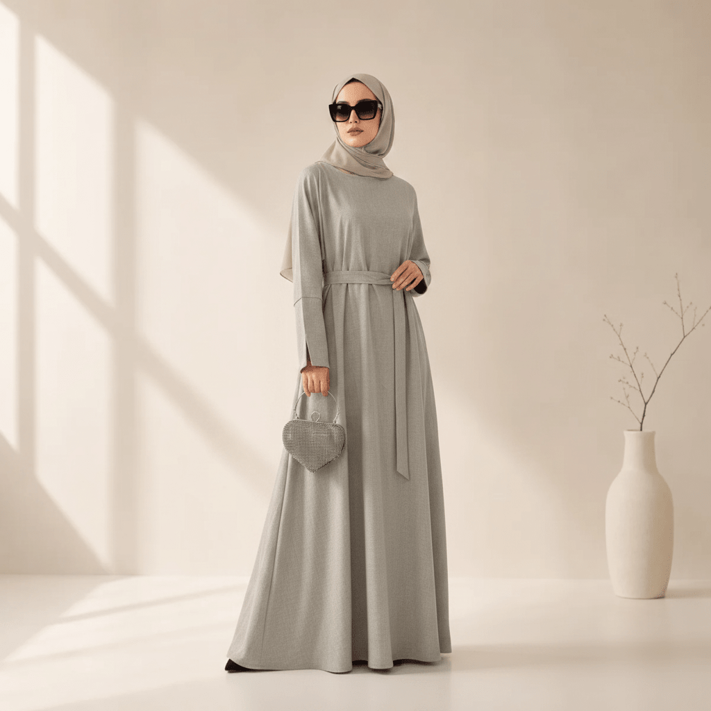 Premium Linen Effect Pullover Abaya with Pockets (MA341)