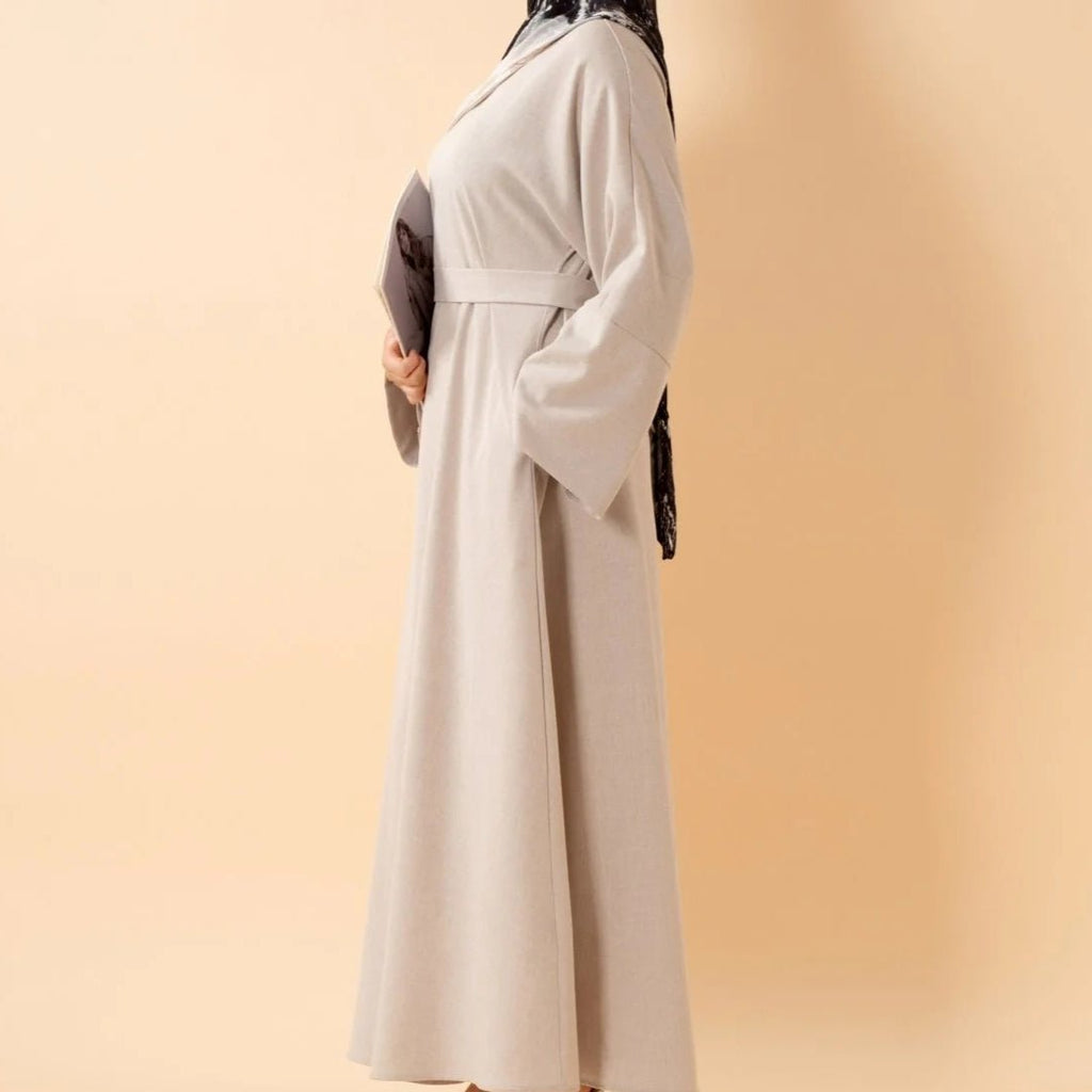 Mariam's Collection Premium Linen Effect Pullover Abaya with Pockets (MA341) — lifestyle context