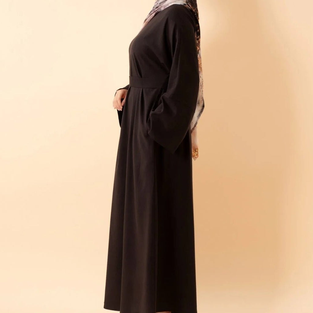 Mariam's Collection Premium Linen Effect Pullover Abaya with Pockets (MA341) — alternative angle