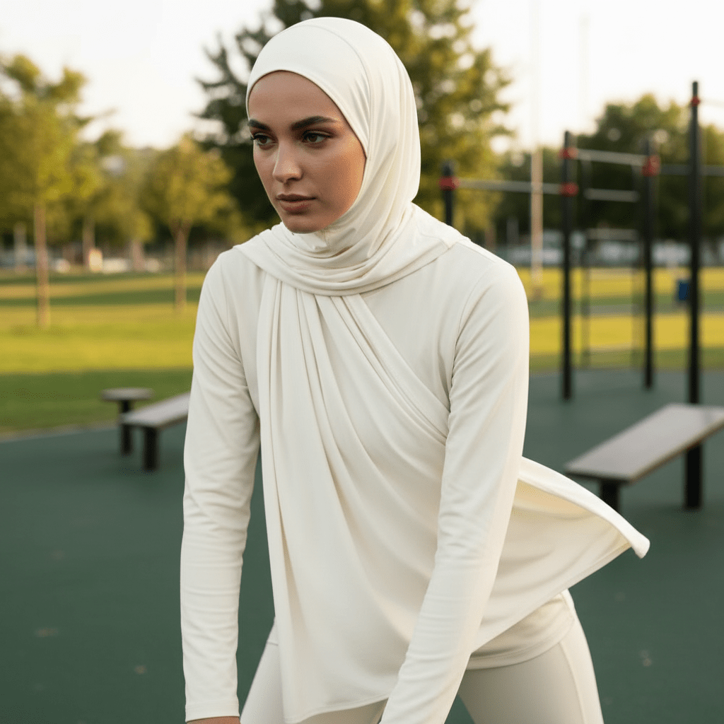 Mariam's Collection Premium Cooling Non-Slip Hijab |  Breathable Sports Hijab (MH196) — detail shot 7