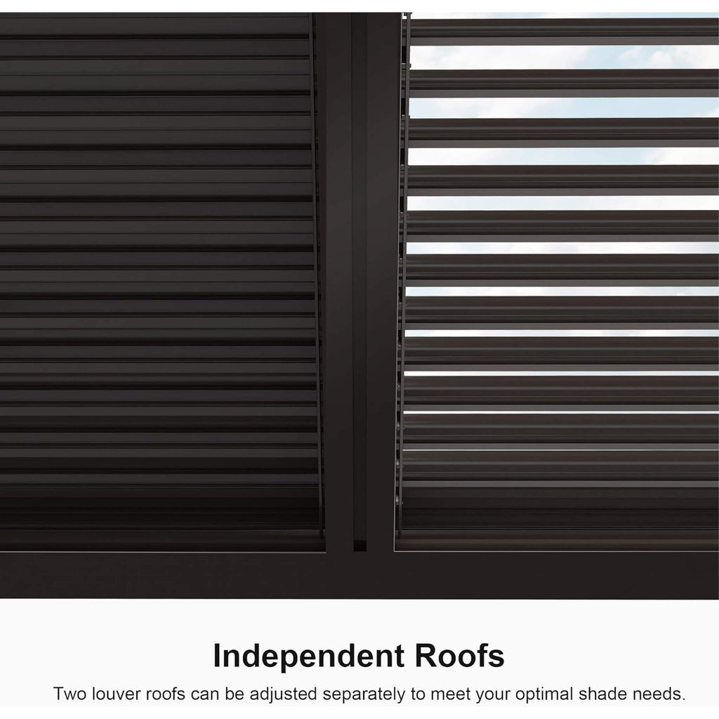 Alora Premium Outdoor Aluminum Louvered Patio Pergola With LED Lights [PERGOLA ONLY] (SAK24896) – SAKSBY WHOLESALE, view 4