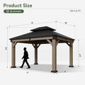Alora Premium Outdoor Cedar Wood Galvanized Steel Hardtop Gazebo (SAK23907) – SAKSBY WHOLESALE, view 9