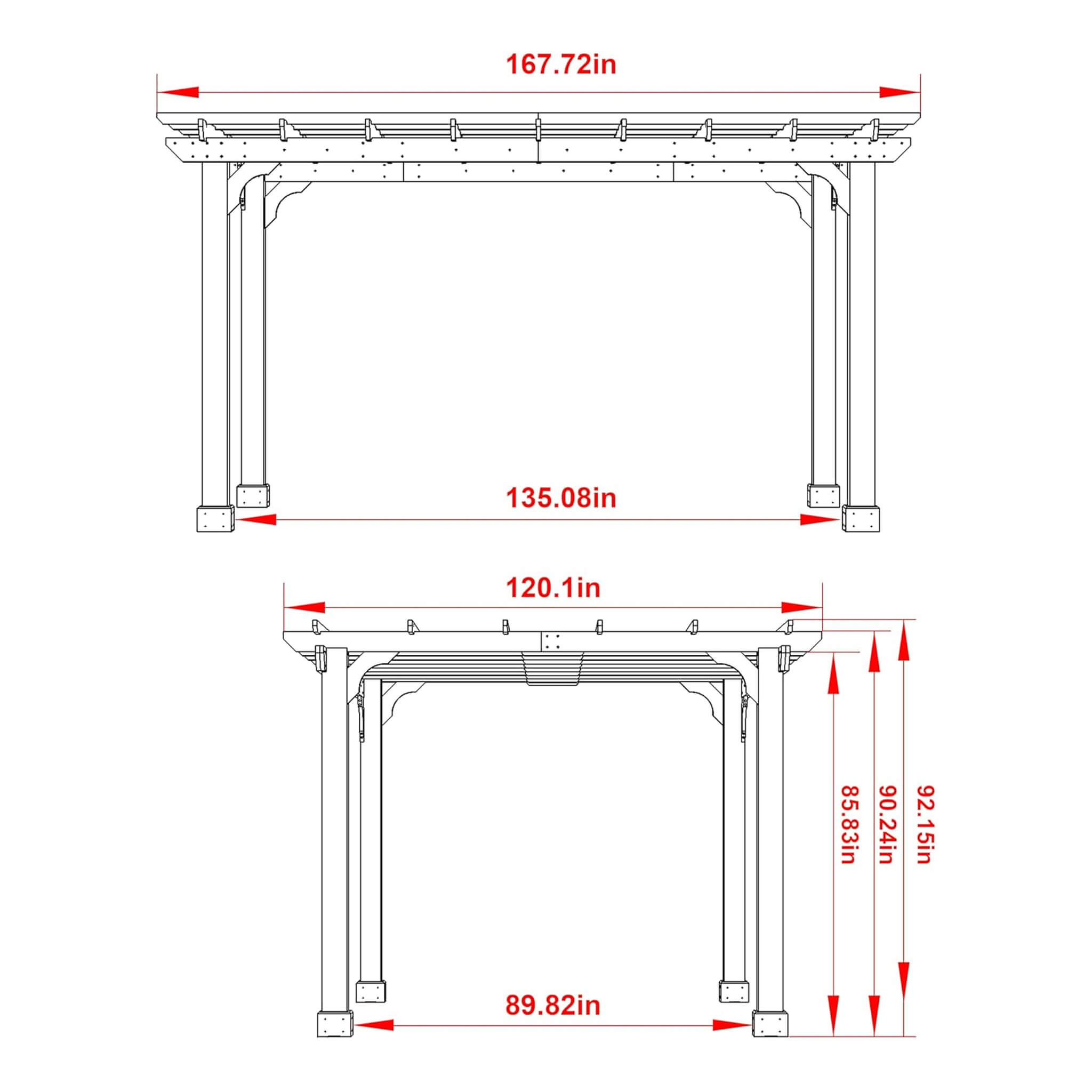 Alora Premium Outdoor Cedar Wood Pergola With Slatted Roof (SAK87024) – SAKSBY WHOLESALE, view 11