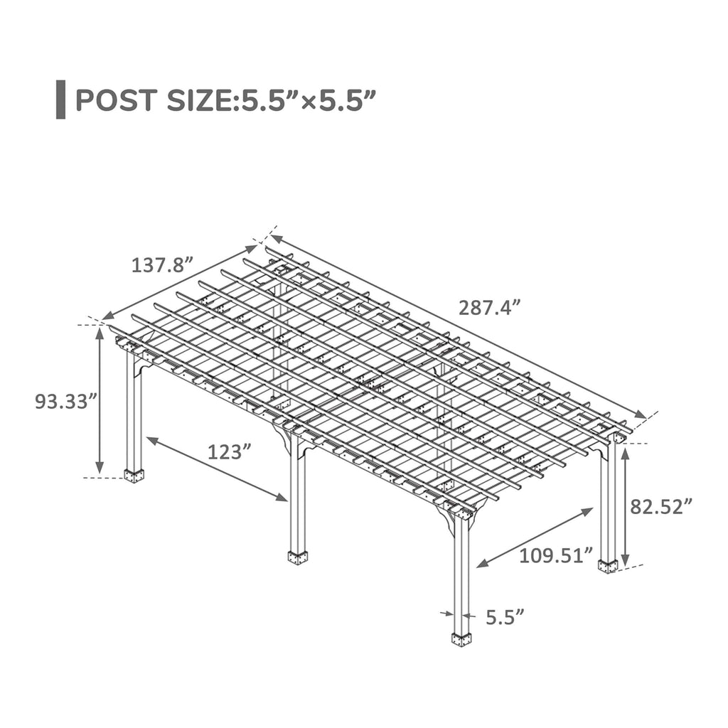 Alora Premium Outdoor Cedar Wood Pergola With Slatted Roof (SAK87024) – SAKSBY WHOLESALE, view 16